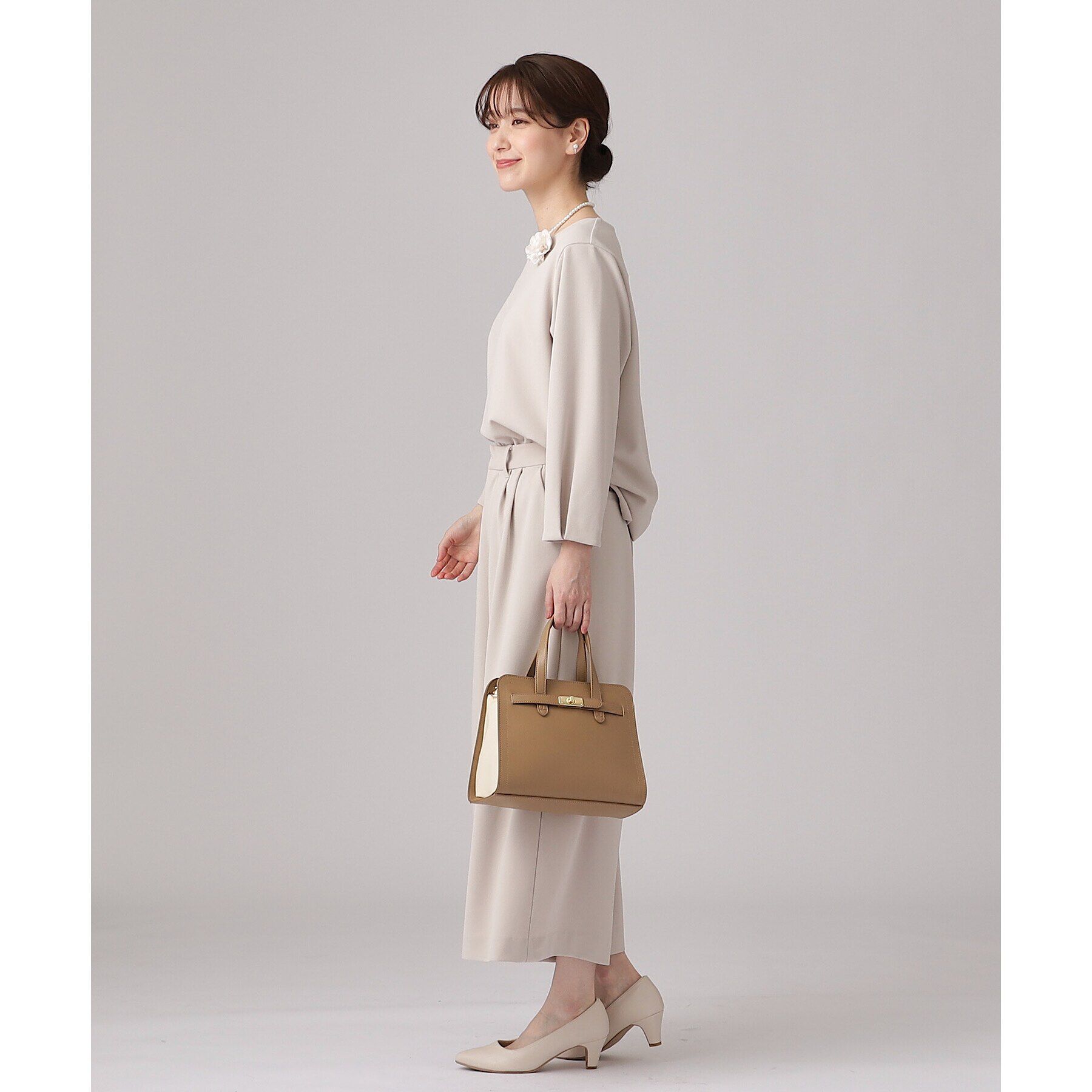 SHOO･LA･RUE「【通勤/デイリー/セットアップ可】マルチに使える カットジョーゼット ワイドパンツ」|その他|