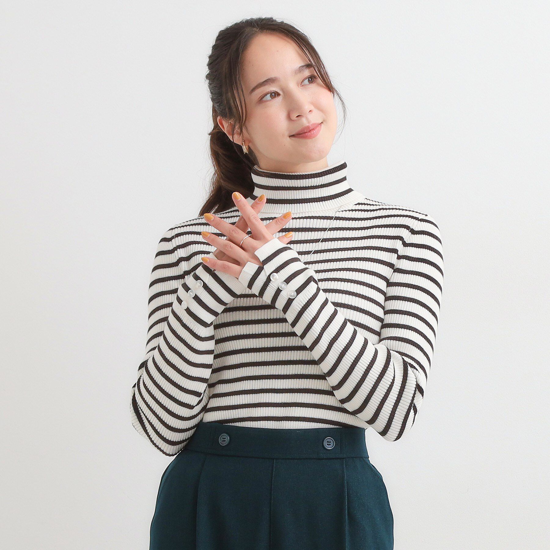 SHOO･LA･RUE「【絶妙なゆるピタ/洗濯機可】ちくちくしにくい リブタートルネック やわらかニット【CIRCRIC】」|ニット・セーター|