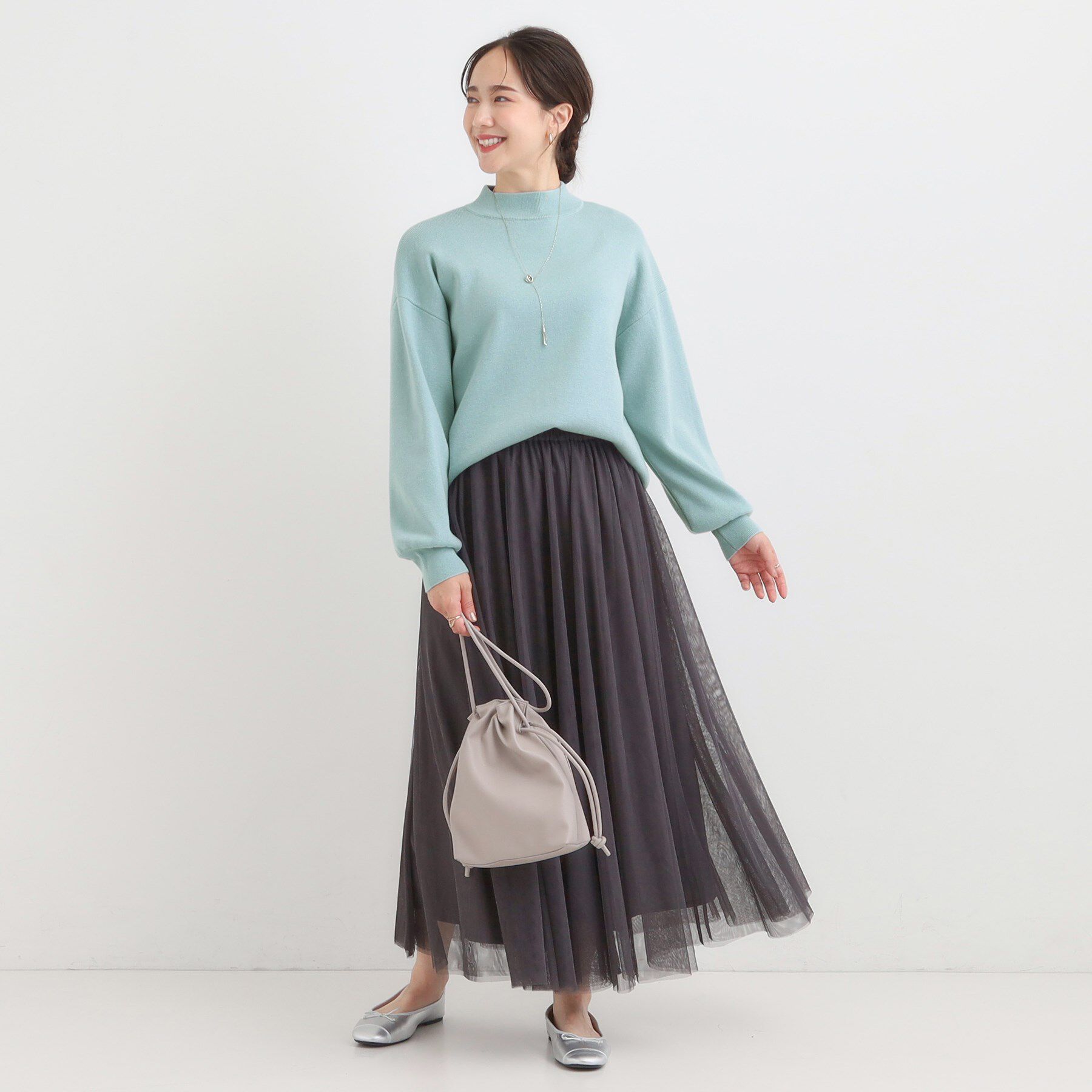 SHOO･LA･RUE「【洗える/毛玉レス】表面がきれいなハイネックバックスリットニット」|ニット・セーター|