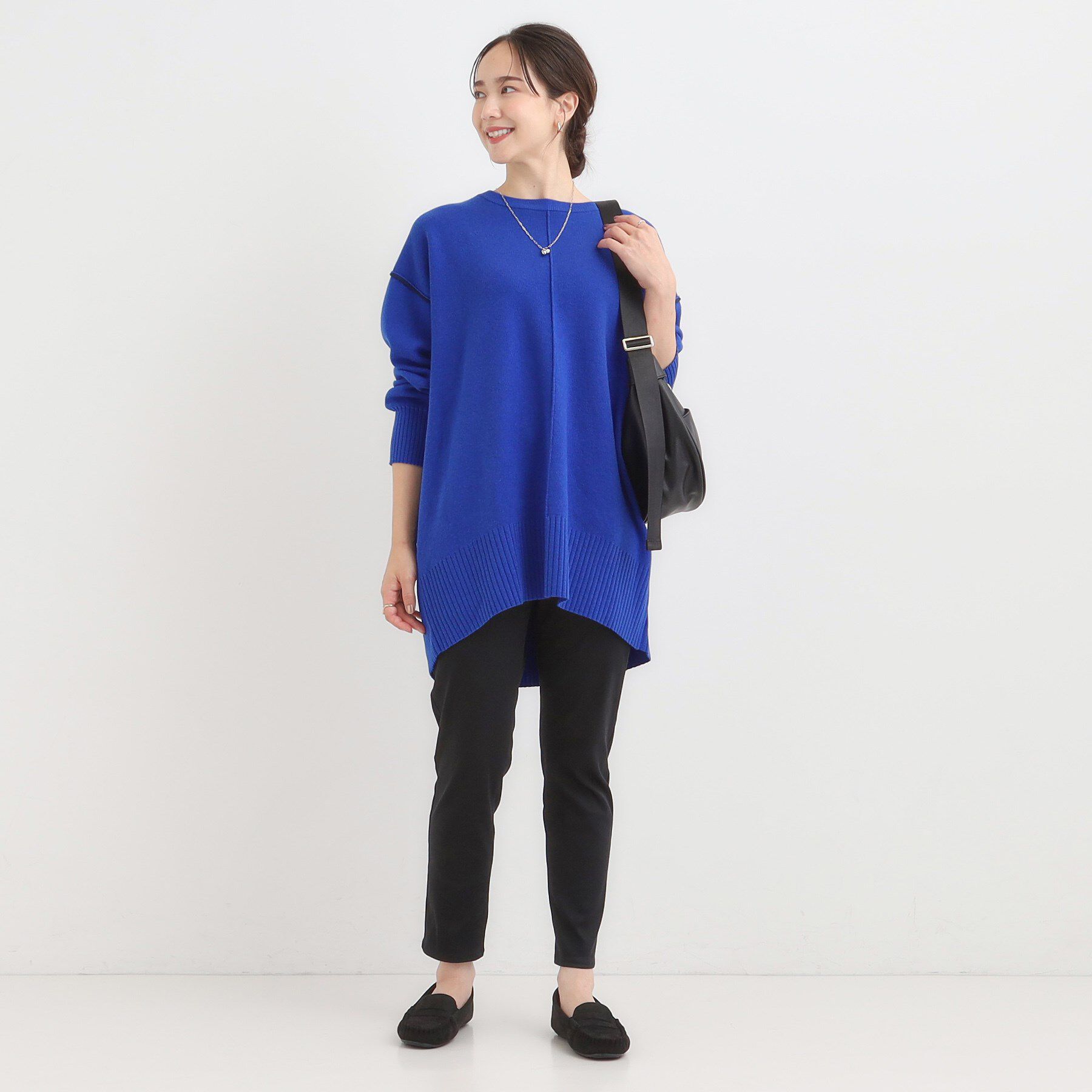 SHOO･LA･RUE「【洗濯機可/毛玉レス】上品に体型カバー チュニックニットワンピース」|チュニック|