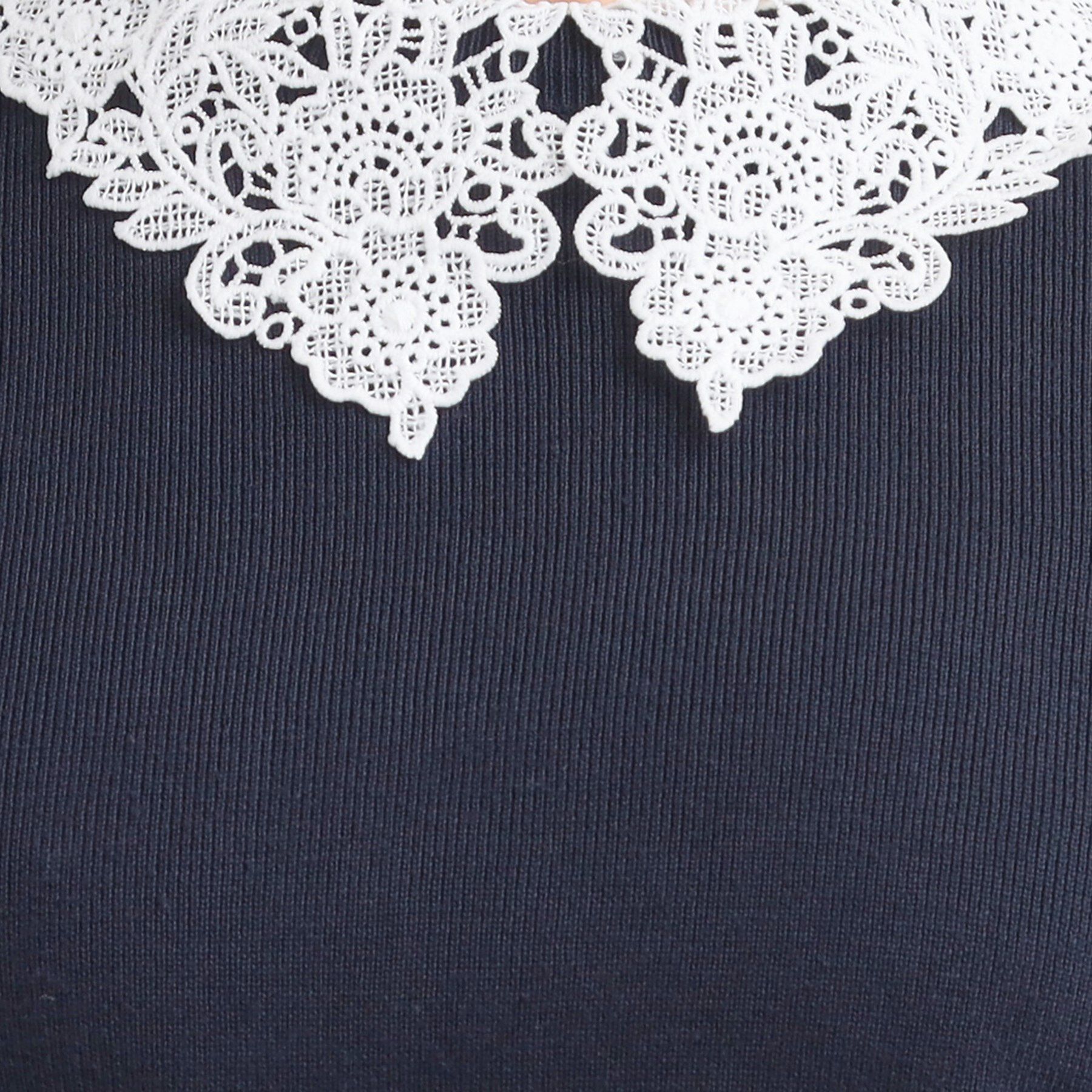 SHOO･LA･RUE「【襟取り外し可/S-LL】上品見え レース襟ニット」|ニット・セーター|