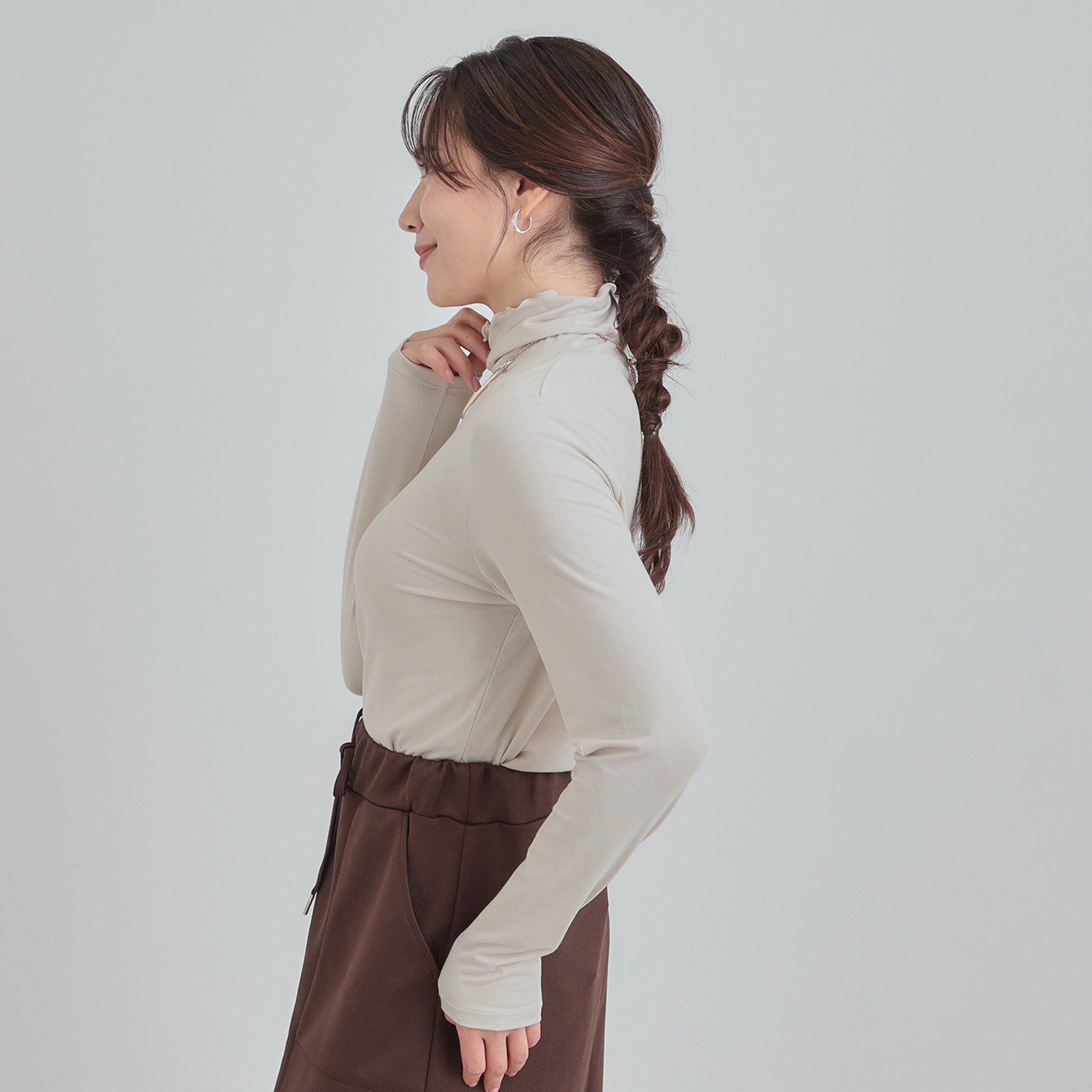 SHOO･LA･RUE「【あったか/S-LL】秋冬の救世主 タートルネックインナー」|Tシャツ・カットソー|