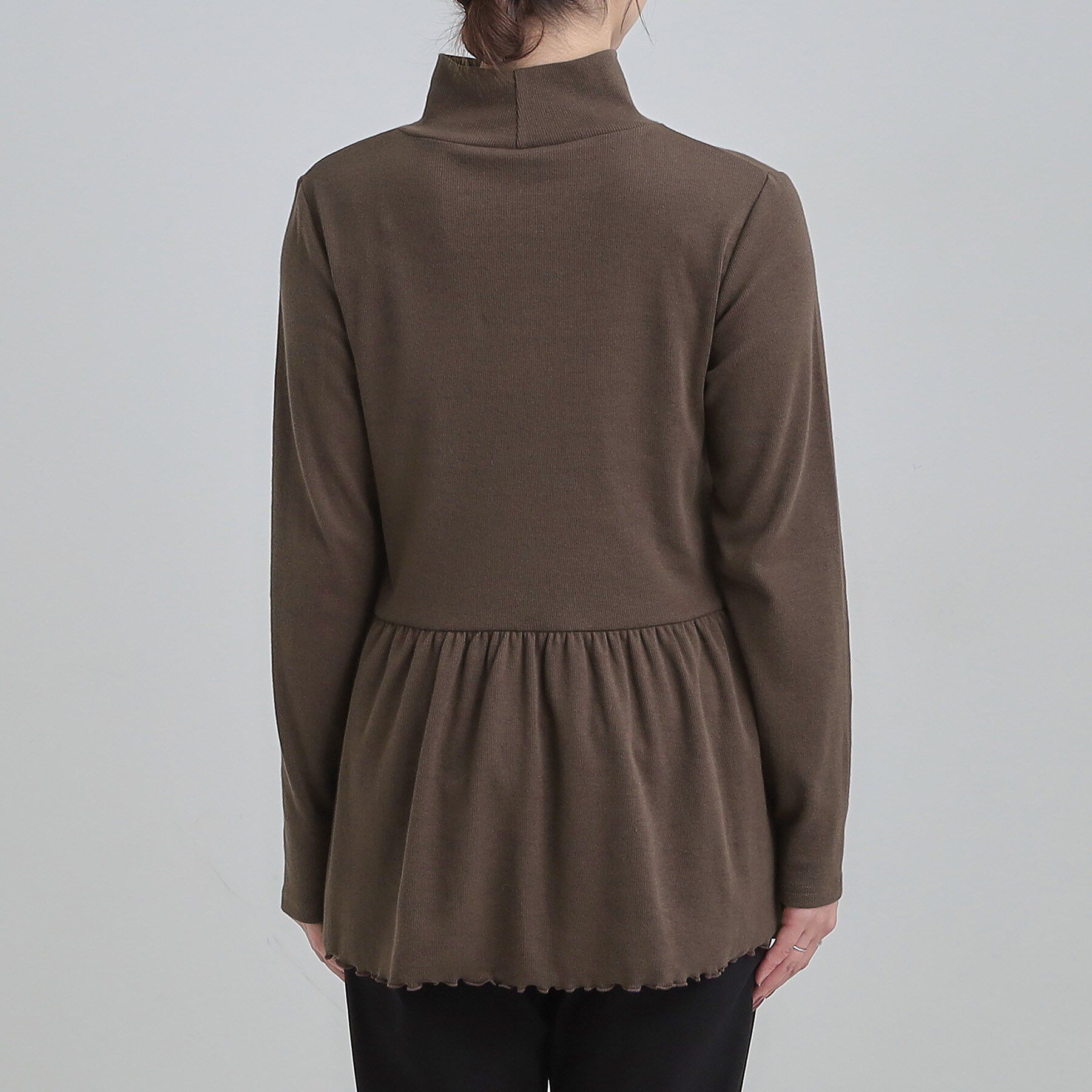 SHOO･LA･RUE「【洗濯機可/S-LL】品よく重ねる ペプラムリブトップス」|チュニック|