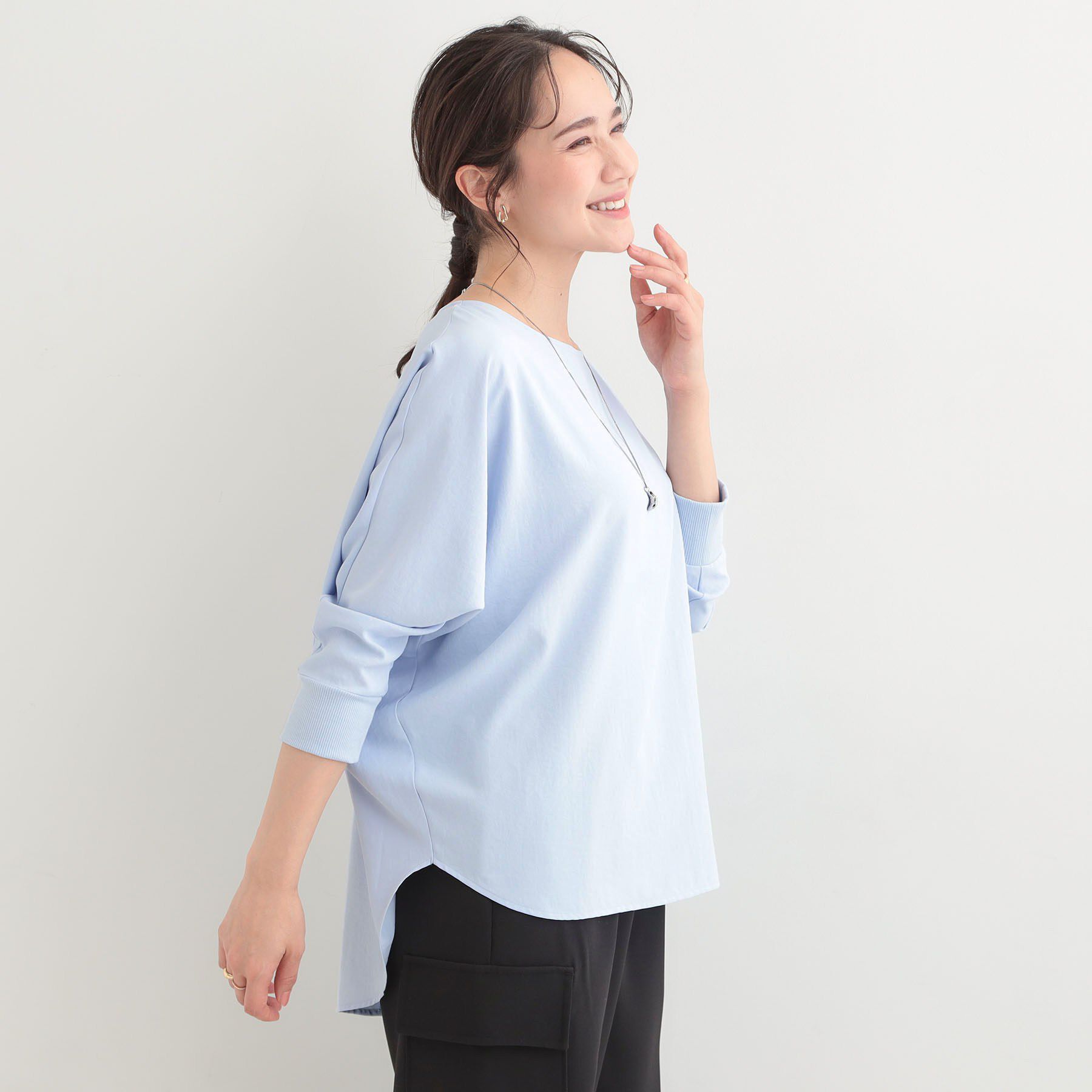 SHOO･LA･RUE「【着丈選べる/体型カバー】さらさらとろん ドルマンブラウス」|シャツ・ブラウス|