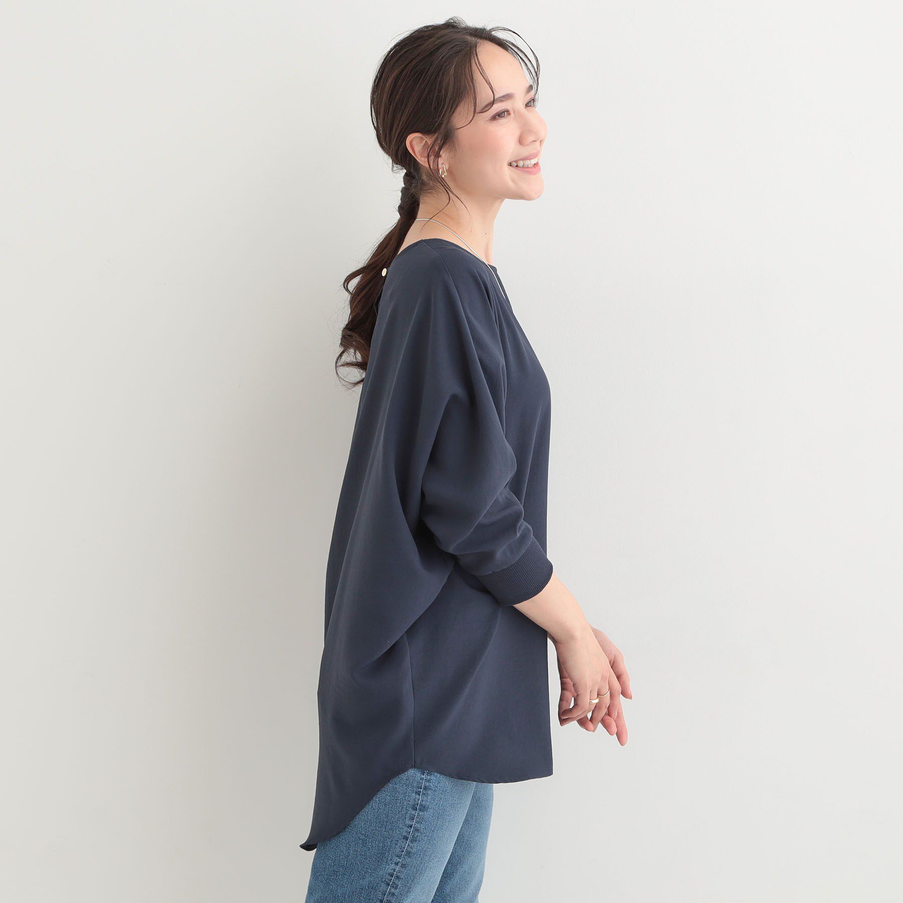 SHOO･LA･RUE「【着丈選べる/体型カバー】さらさらとろん ドルマンブラウス」|シャツ・ブラウス|