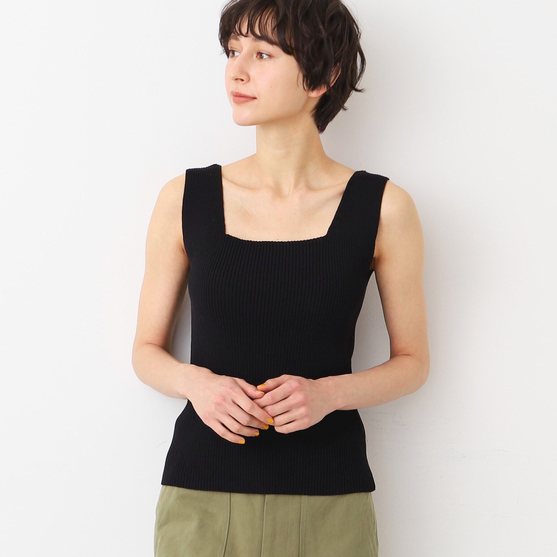 Dessin「【洗える】ニットリブタンクトップ」|キャミソール|
