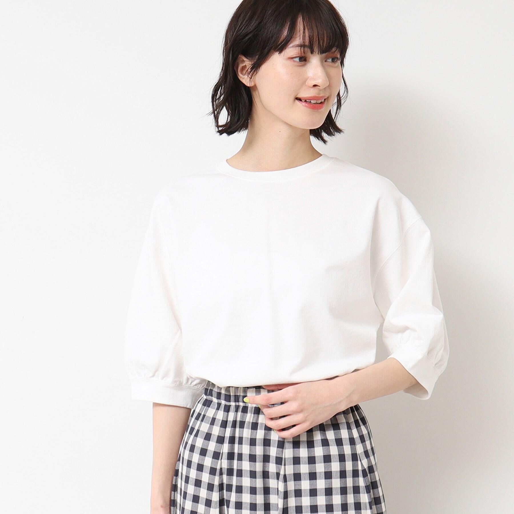 Dessin「【360度可愛い・洗える】バックヘンリーカットソー（5分袖/XS～L）」|Tシャツ・カットソー|