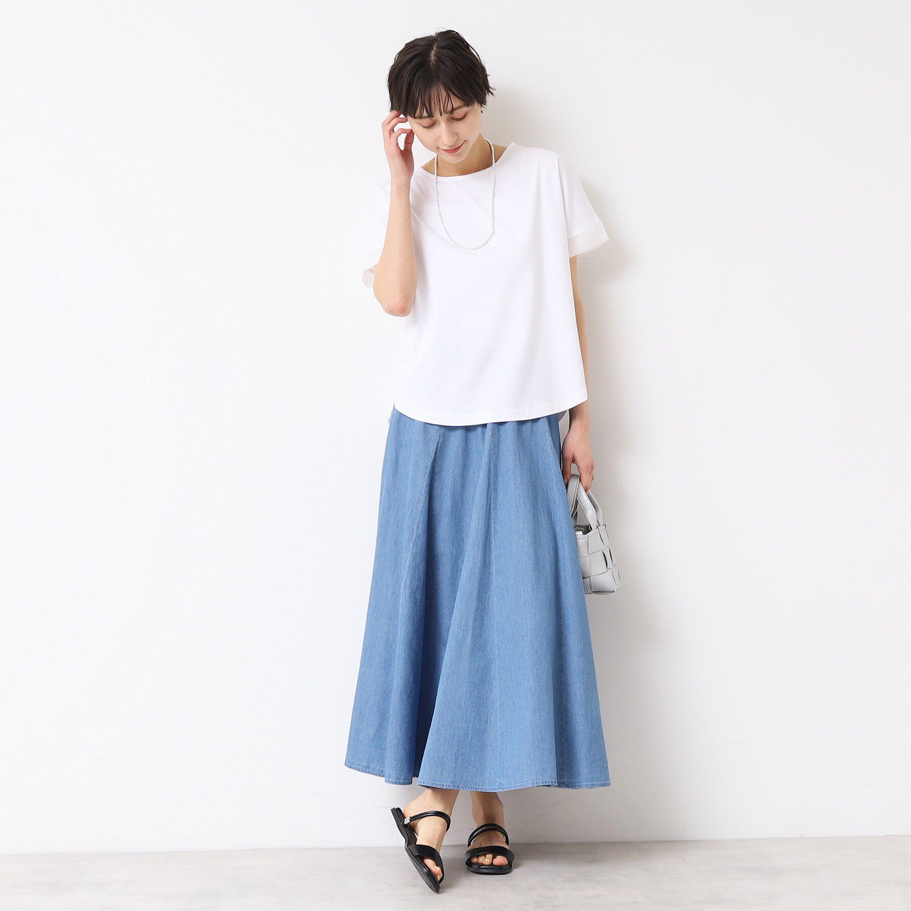 Dessin「【接触冷感・洗える】美光沢カットソーゆったりシルエット」|Tシャツ・カットソー|