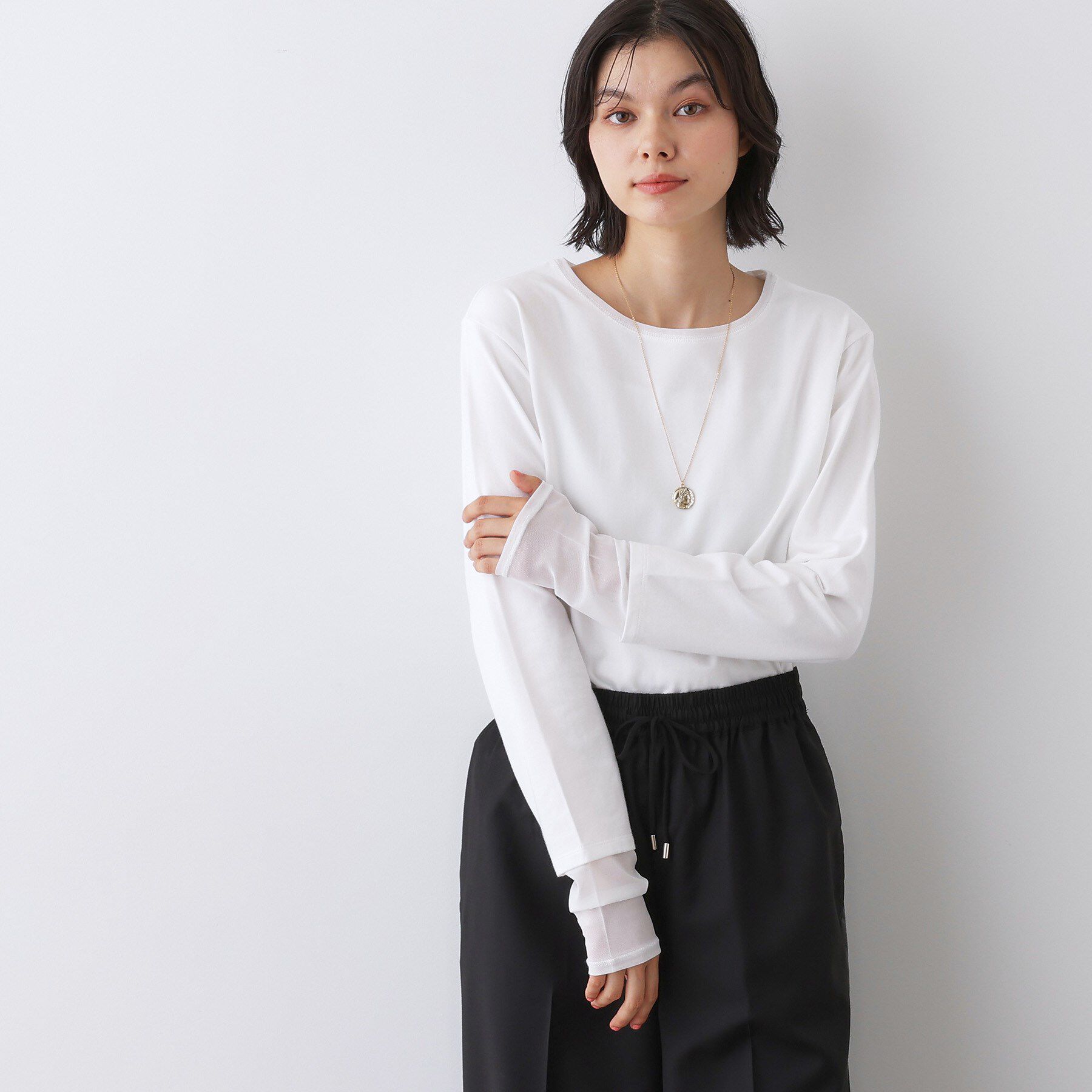 Dessin「【洗える】ドッキングチュールロンT」|Tシャツ・カットソー|