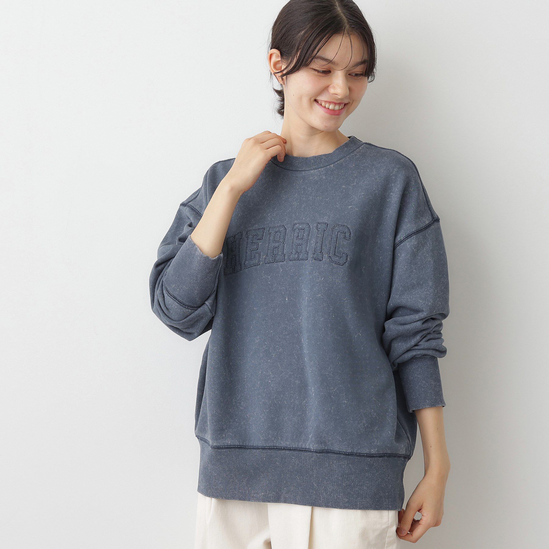 Dessin「【ユニセックス/洗える】ケミカルウォッシュ裏毛トレーナー」|パーカー|