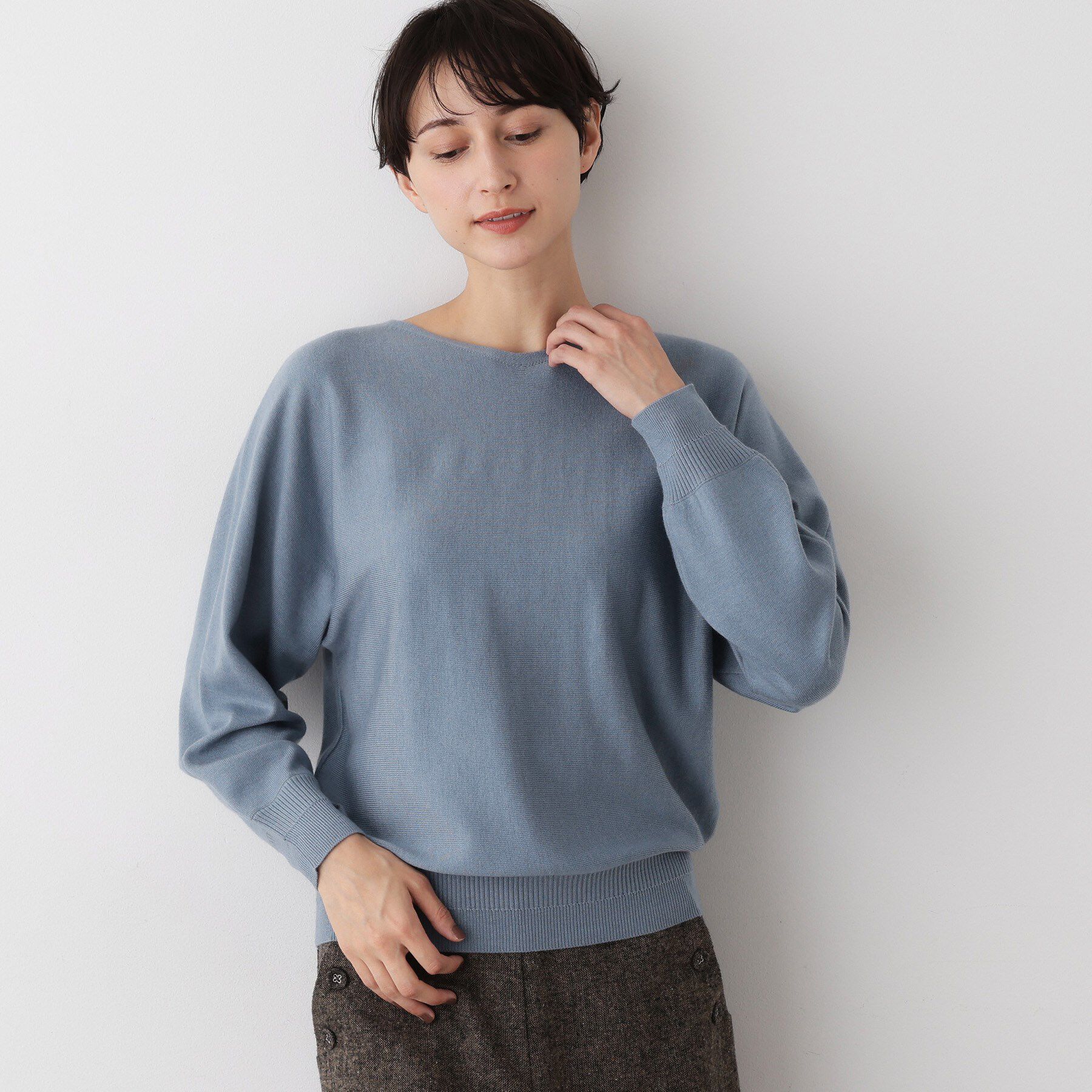 Dessin「【洗える】ウールブレンド後ろボタンニット」|ニット・セーター|