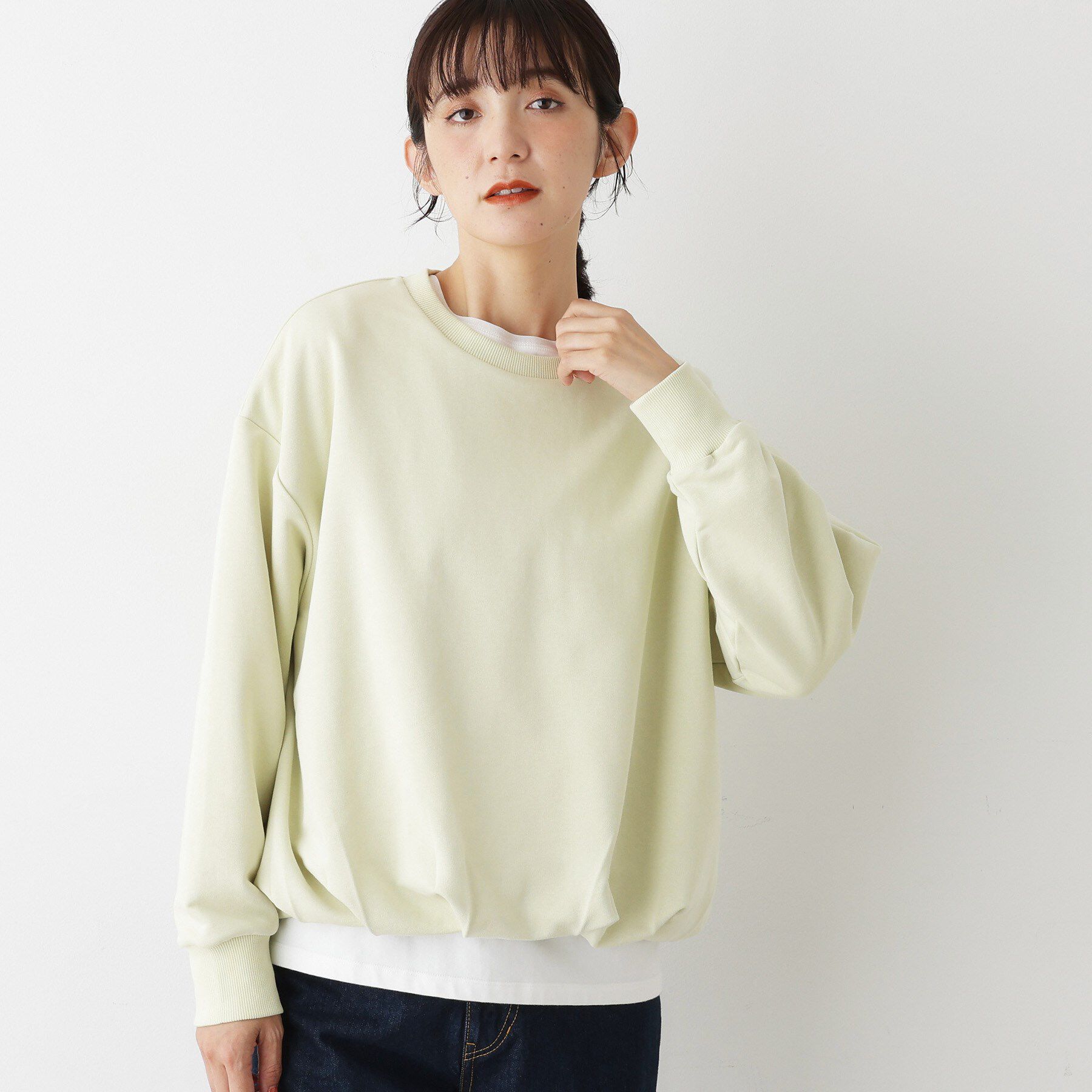 Dessin「【洗える】バルーンシルエットミニ裏毛プルオーバー」|Tシャツ・カットソー|ミントグリーン(02