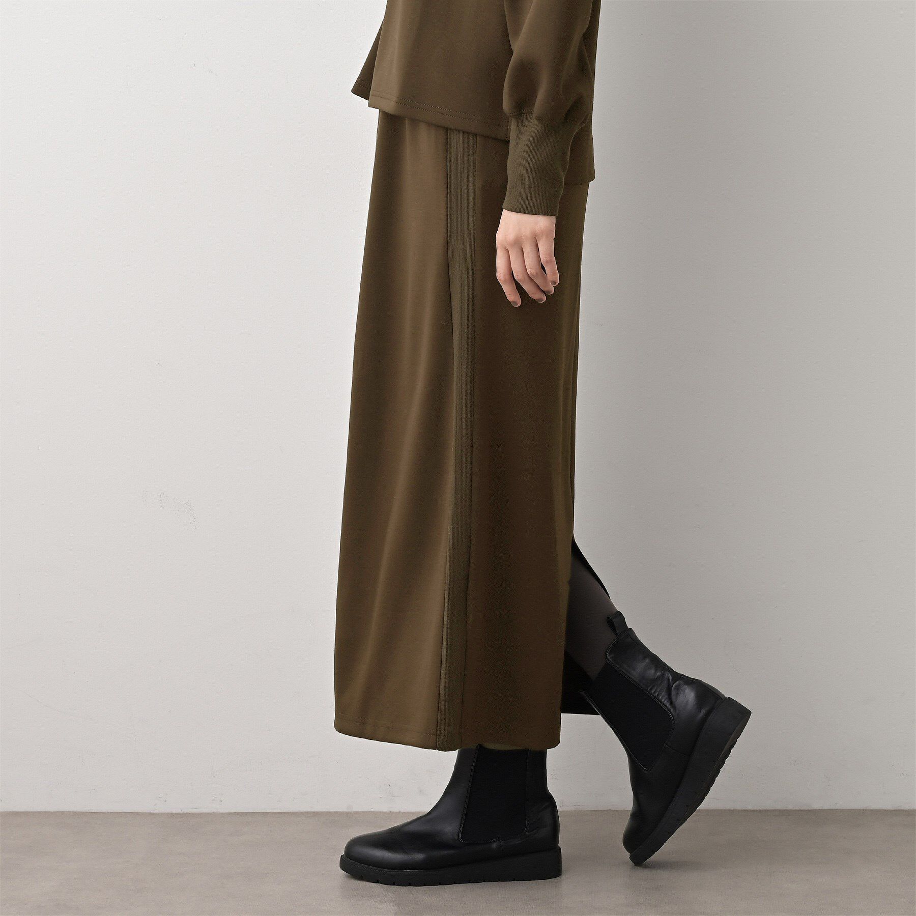 Dessin「【セットアップ可/洗える】切り替えデザインサイドリブスカート」|スカート|