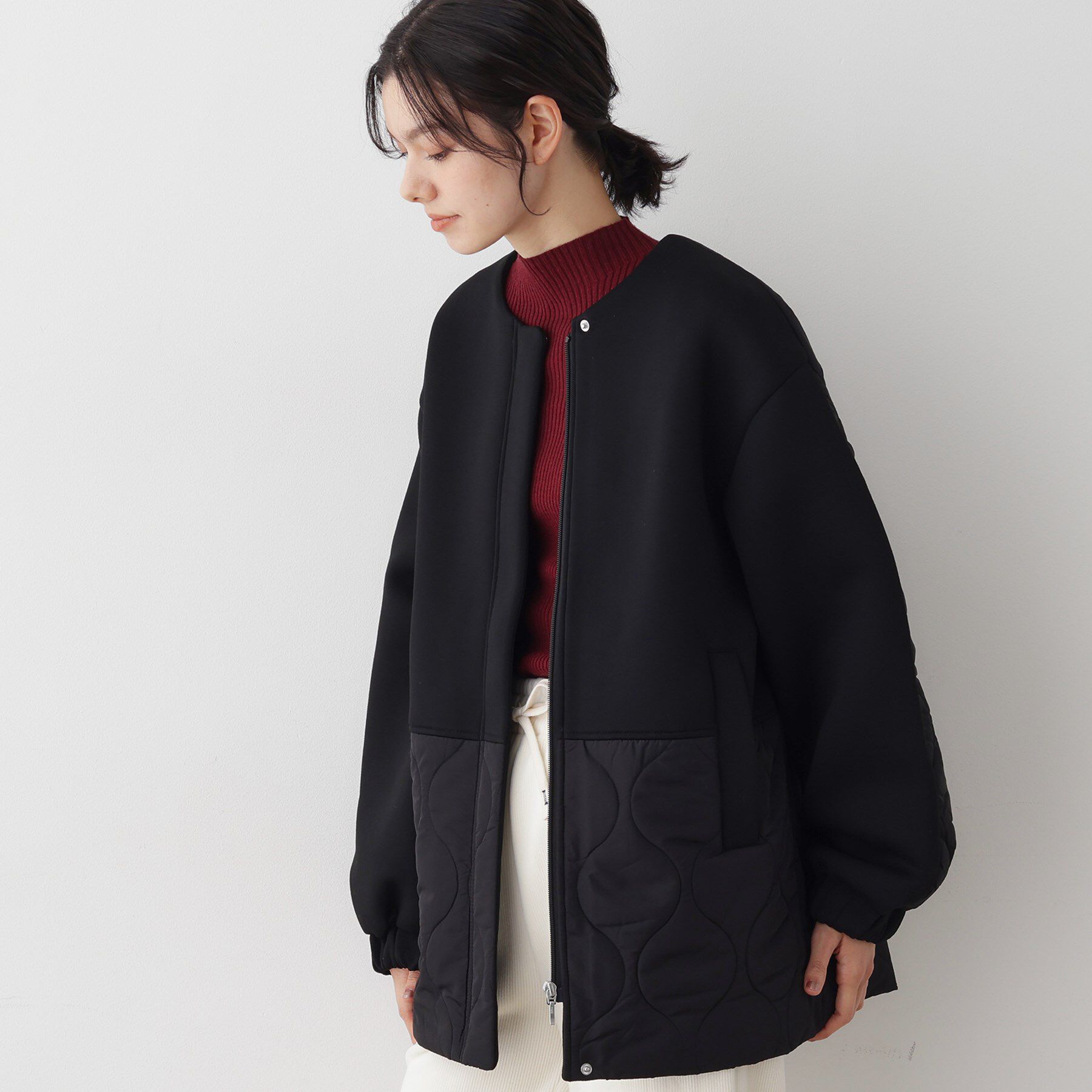 Dessin「【洗える】ダンボールコンビノーカラーコート」|ノーカラーコート|