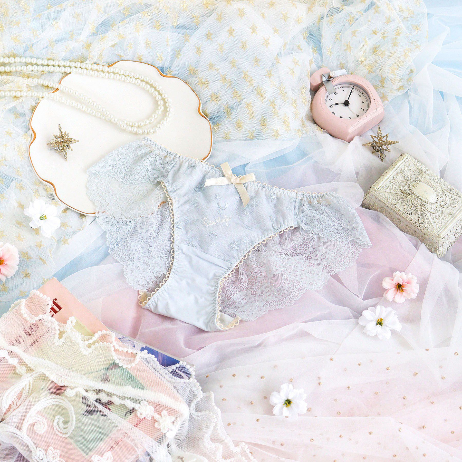 Risa Magli「ホリー レースショーツ」|インナー|サックスブルー(09