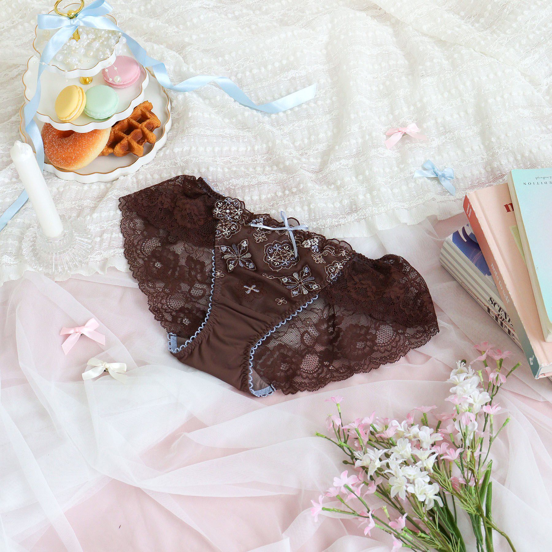 Risa Magli「キャシー レースショーツ」|インナー|ブラウン(043)