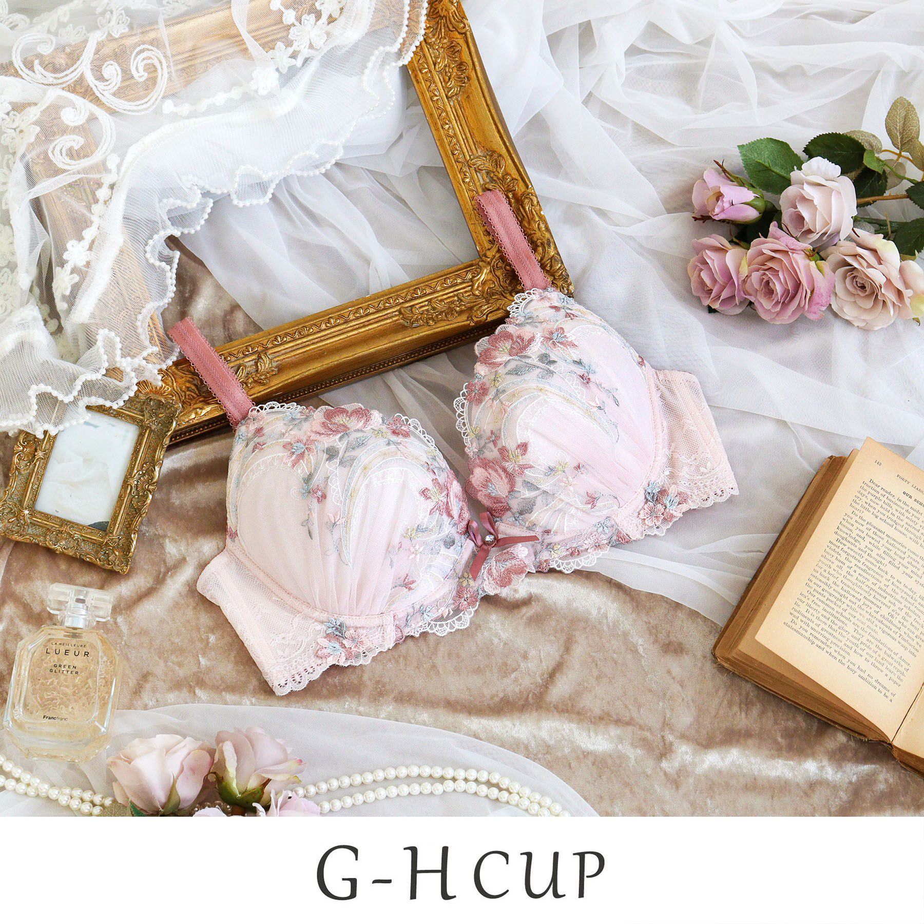 Risa Magli「サリー ブラジャー （G-H） ＜V Make Type＞」|インナー|ピンク(071)