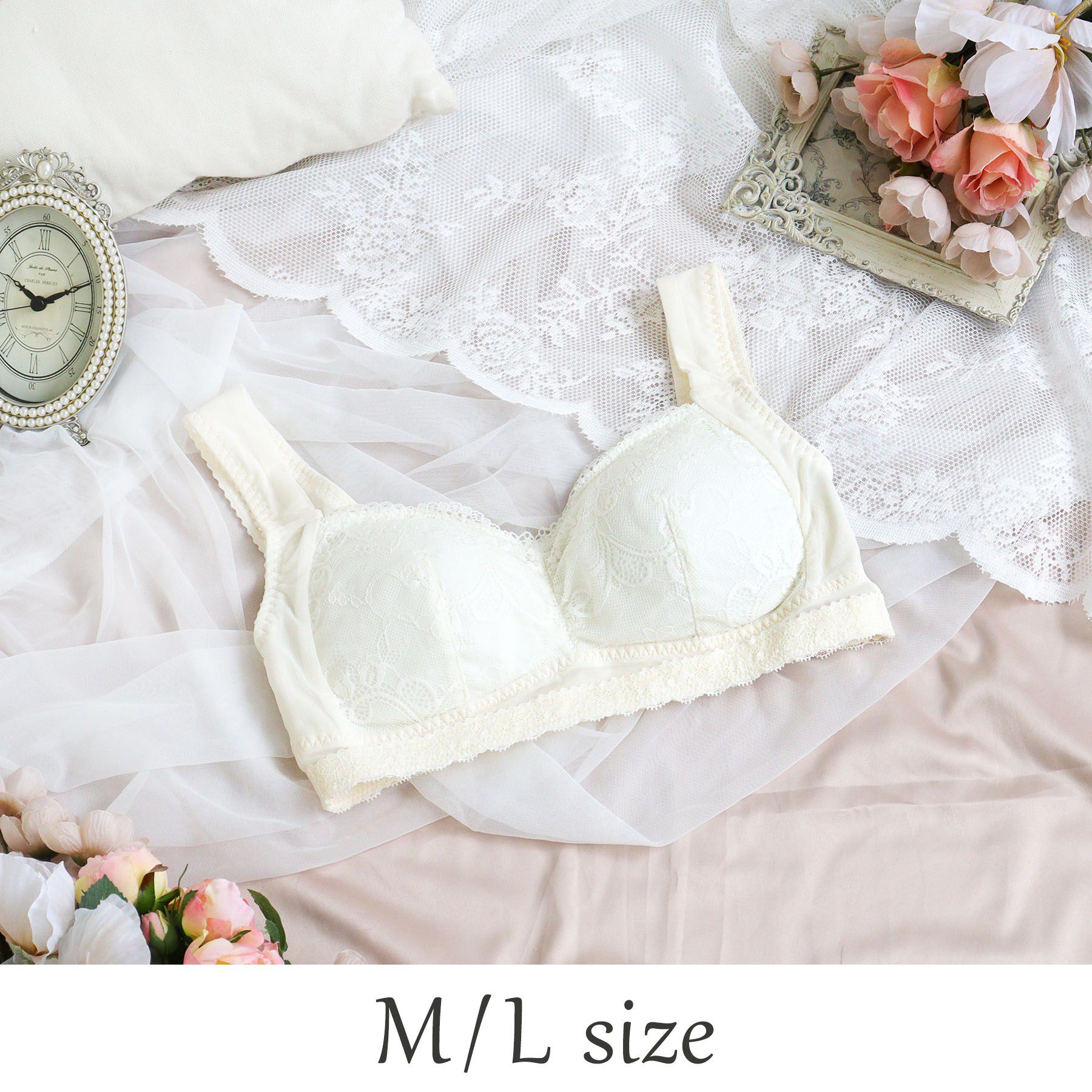 Risa Magli「フェリーチェ おやすみブラ （M-L）」|インナー|アイボリー(004)