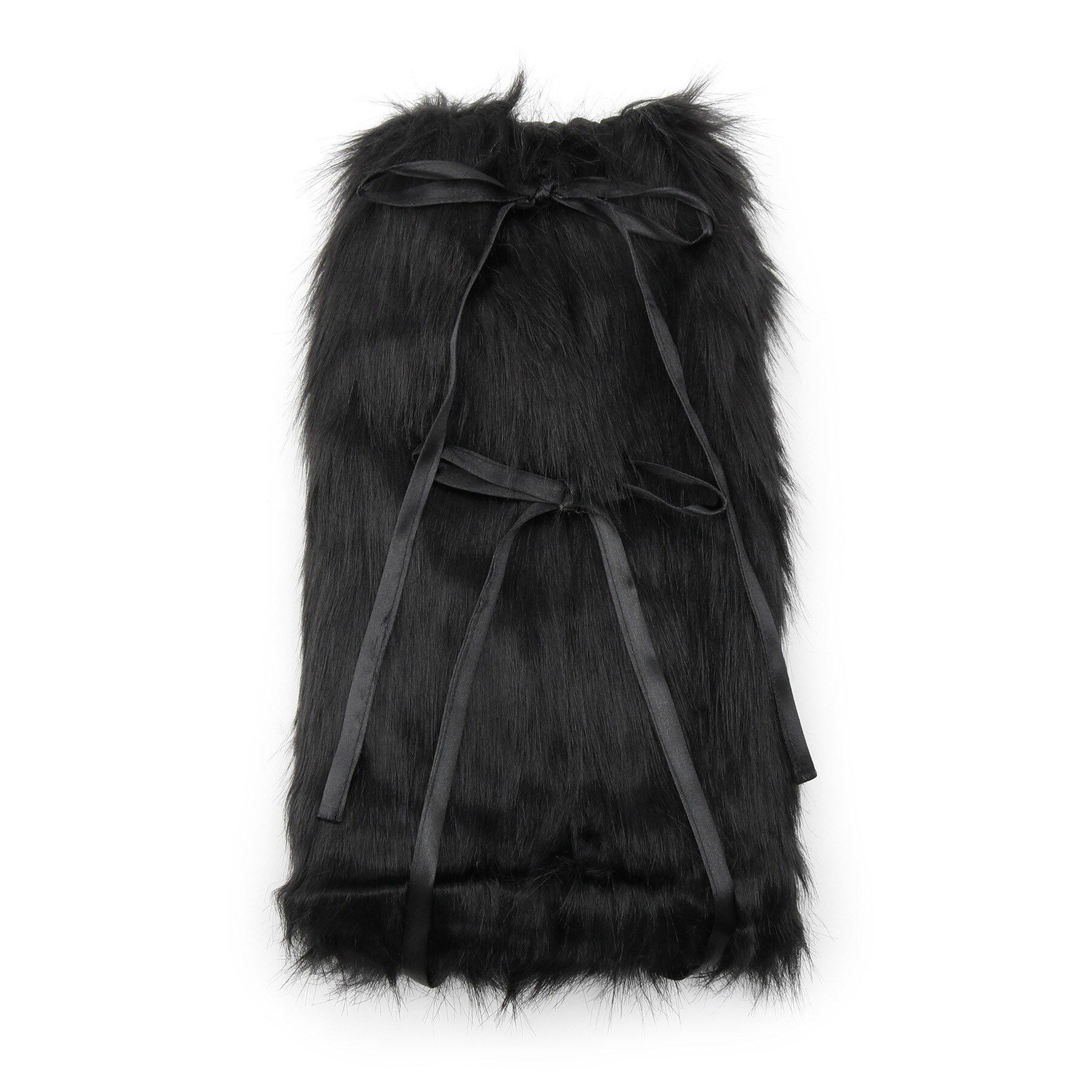 Doll Kiss「フェイクファー&times;レースアップレッグカバー」|レッグウォーマー|ブラック(019)