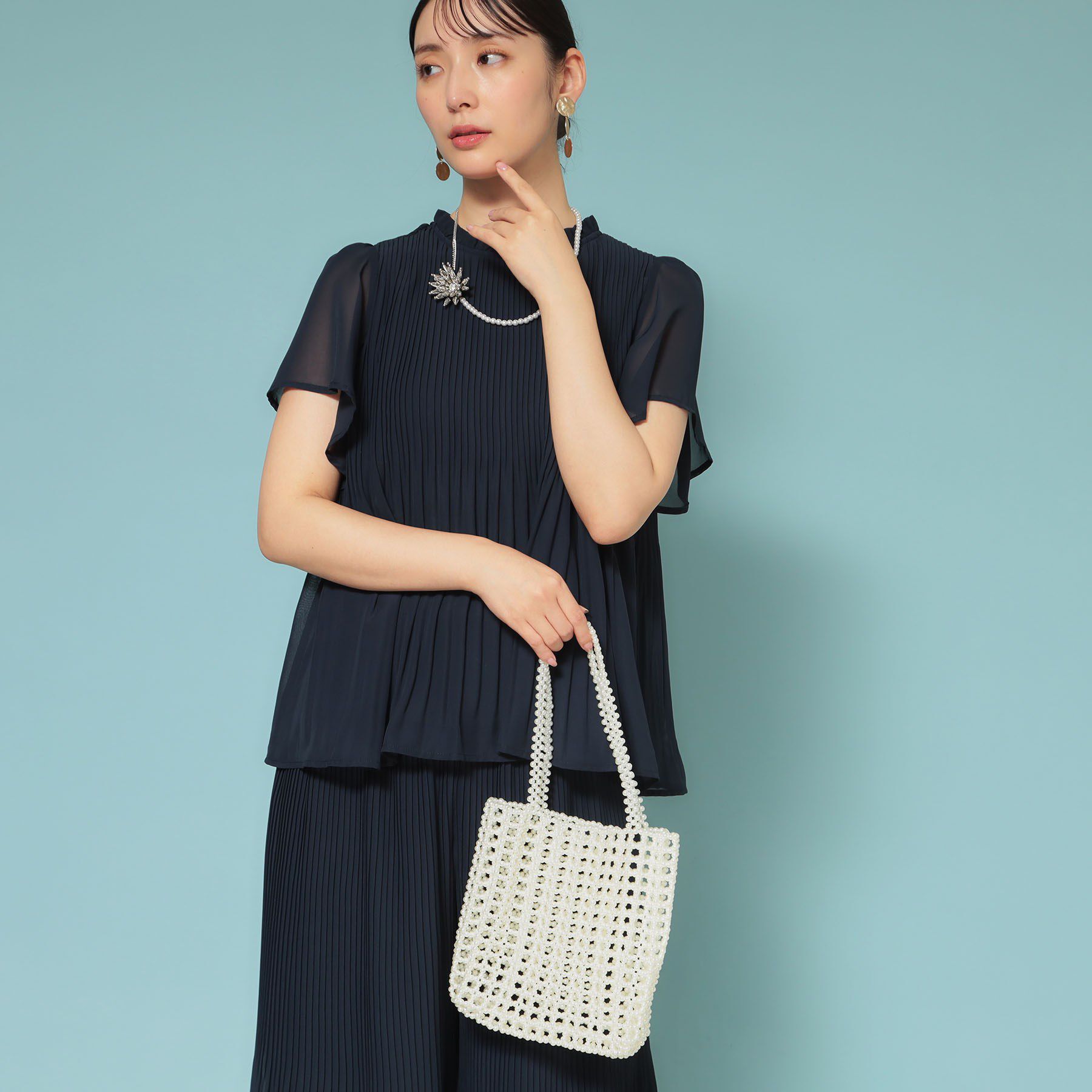 SunaUna「パール調ハンドバッグ」|ハンドバッグ|