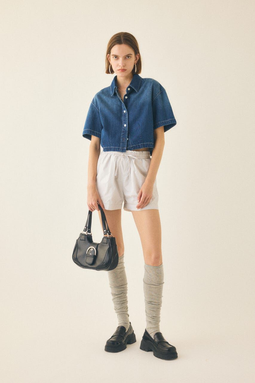 MOUSSY「DENIM CROP シャツ」|シャツ・ブラウス|