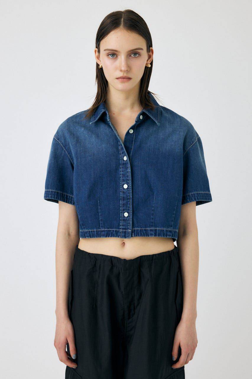 MOUSSY「DENIM CROP シャツ」|シャツ・ブラウス|