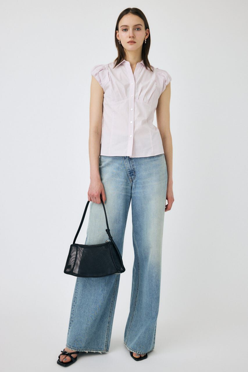 MOUSSY「CROSS WAIST WIDE STRAIGHT」|デニム|