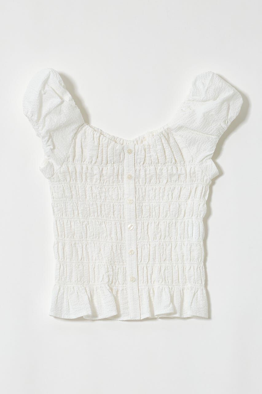 MOUSSY「OPEN NECK GATHER ブラウス」|シャツ・ブラウス|