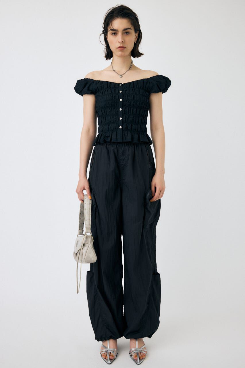 MOUSSY「OPEN NECK GATHER ブラウス」|シャツ・ブラウス|