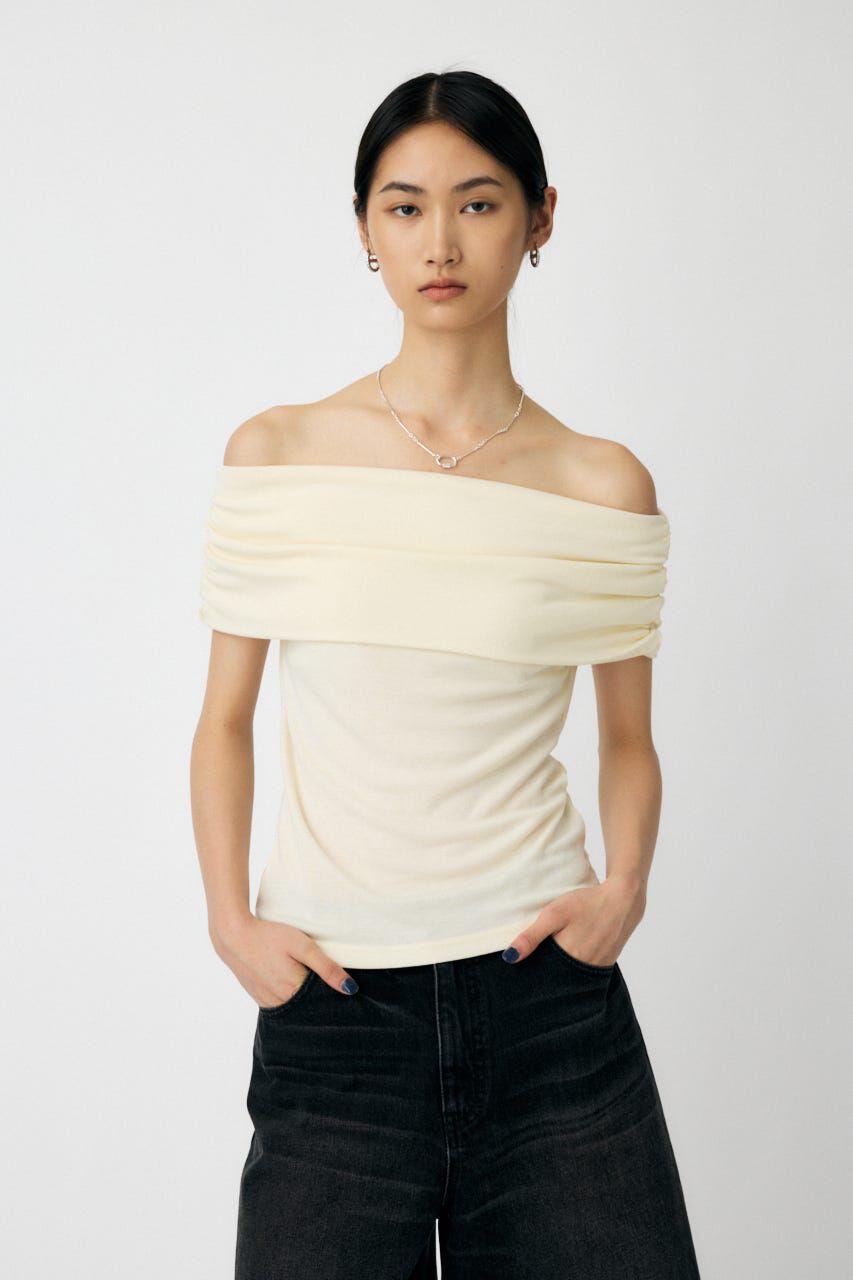 MOUSSY「SHEER OFF SHOULDER トップス」|その他|O/WHT1