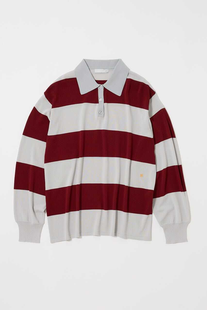 MOUSSY「BORDER KNIT ポロ」|ニット・セーター|