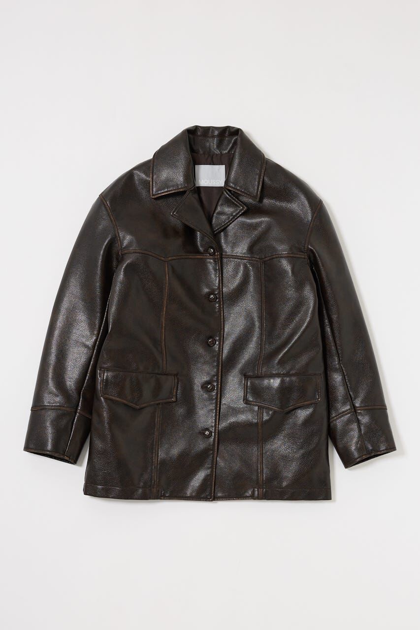 MOUSSY「F/LEATHER 70s HALF コート」|その他|