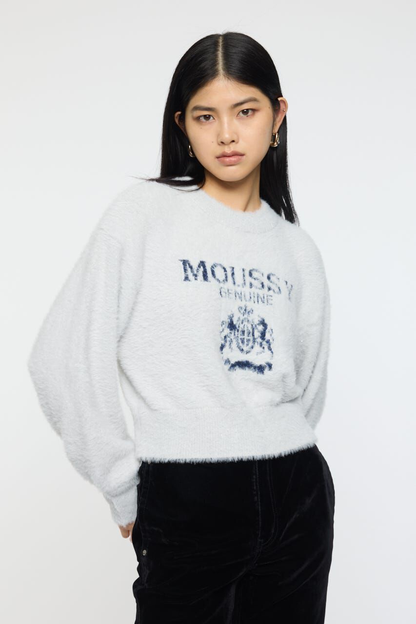 MOUSSY「FLUFFY MOUSSY KNIT トップス」|ニット・セーター|L/GRY1
