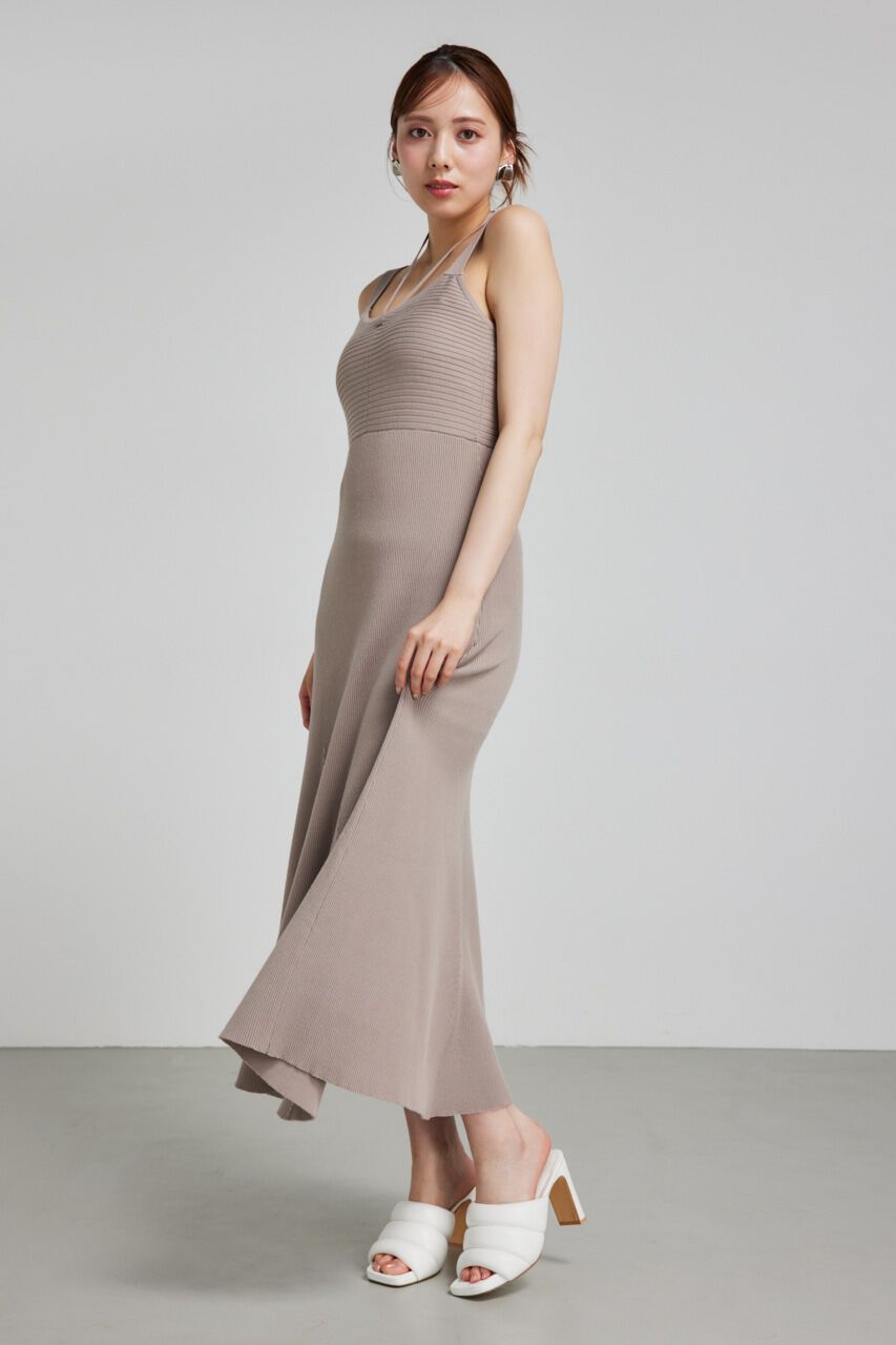 rienda「バストギャザーホルターマーメイドワンピース」|ワンピース|