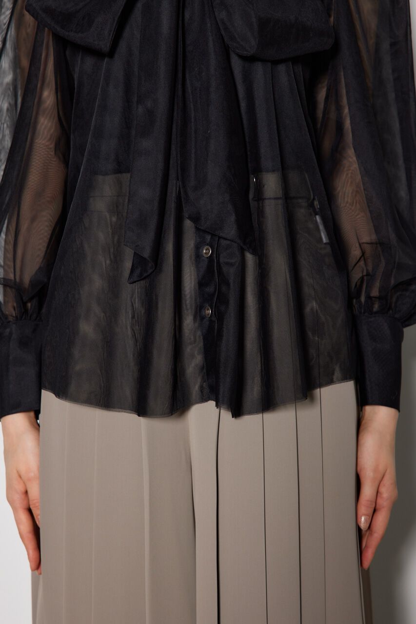 rienda「チュールボウタイネックトップス」|シャツ・ブラウス|