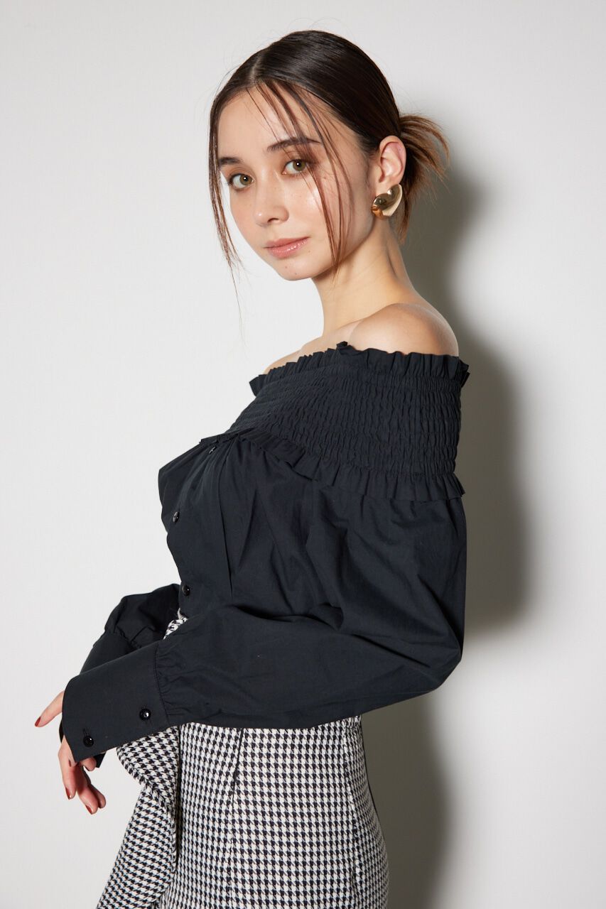 rienda「シャーリングオフショルトップス」|シャツ・ブラウス|