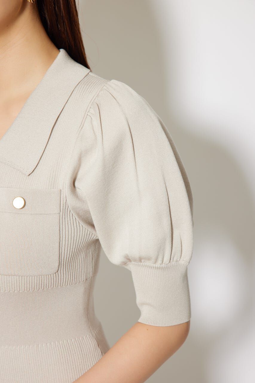 rienda「パフスリーブニットタイトワンピース」|ワンピース|