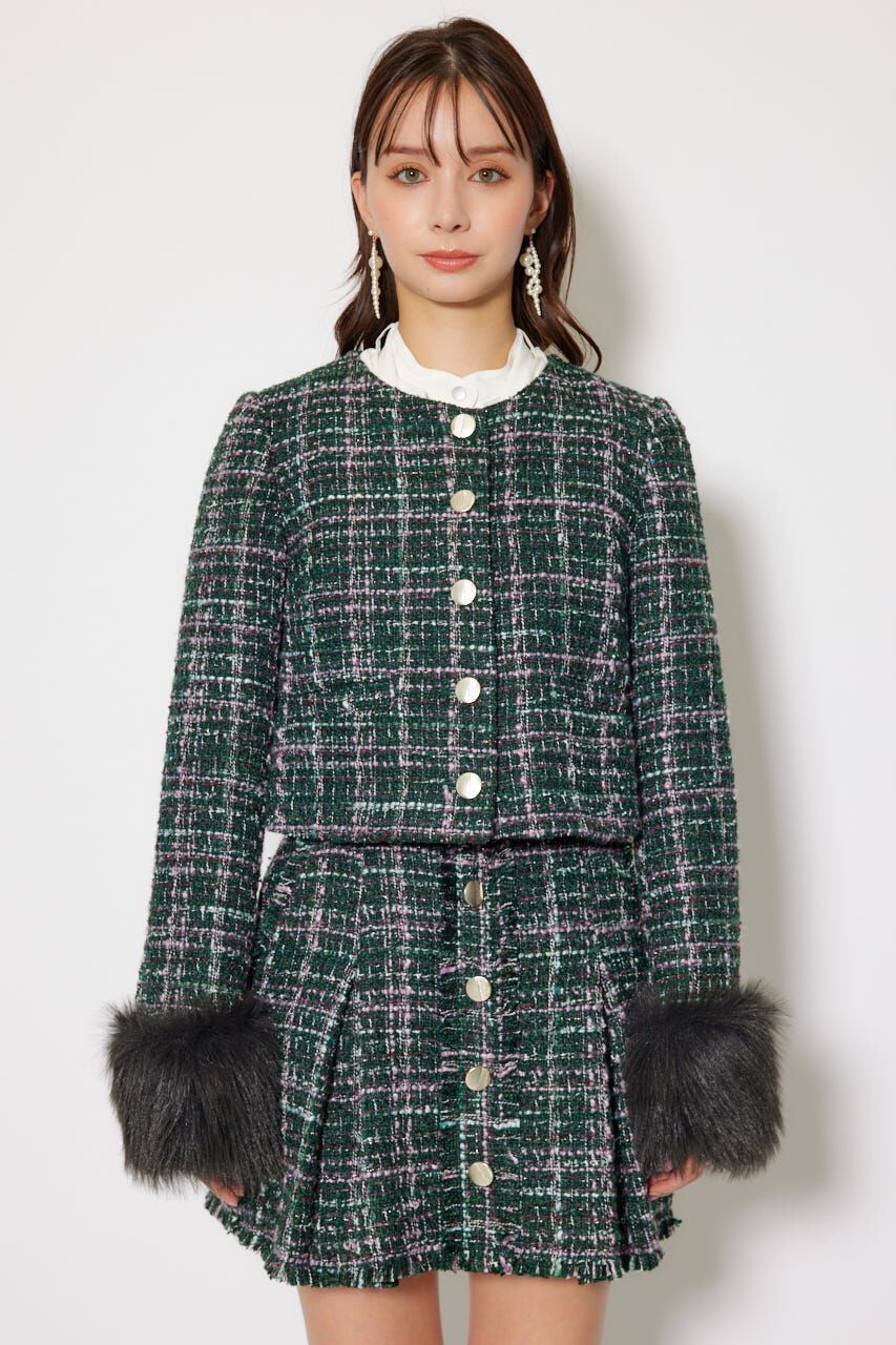 rienda「2WAYツイードショートジャケット」|その他|