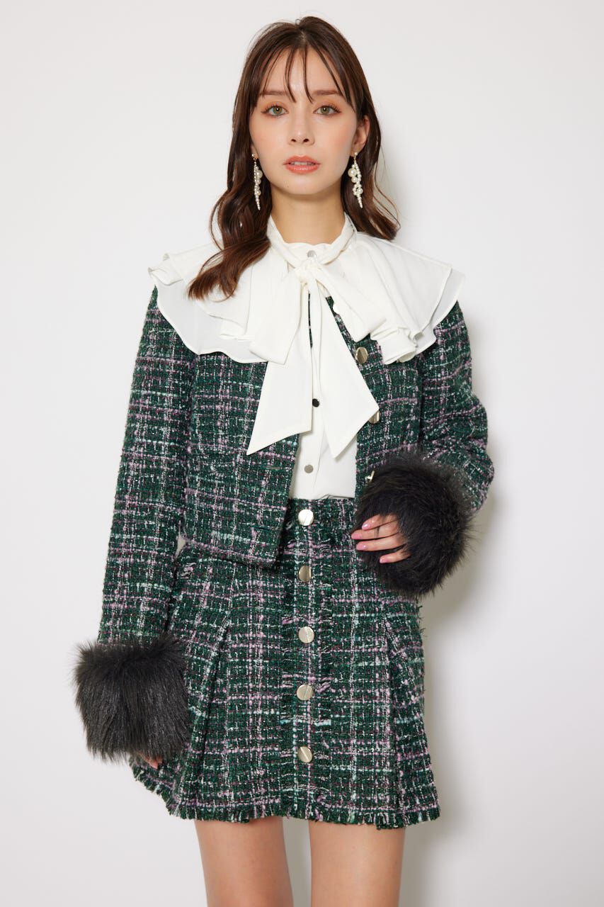 rienda「2WAYツイードショートジャケット」|その他|