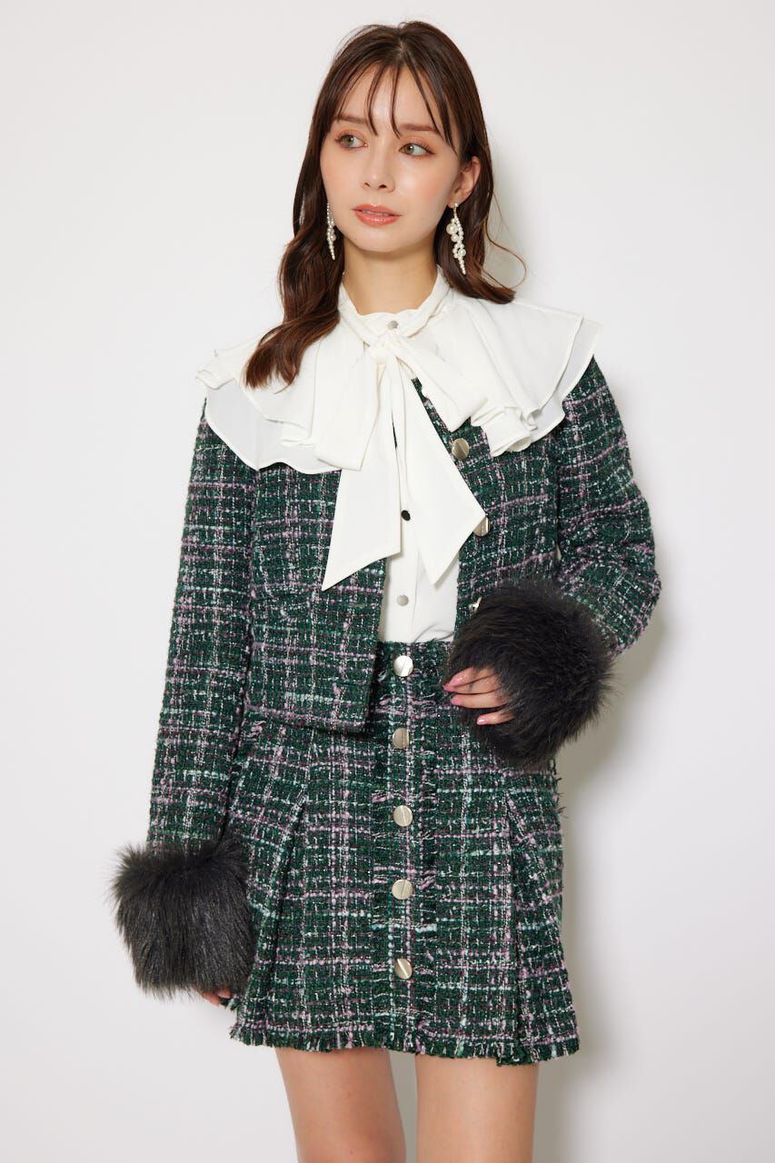 rienda「2WAYツイードショートジャケット」|その他|