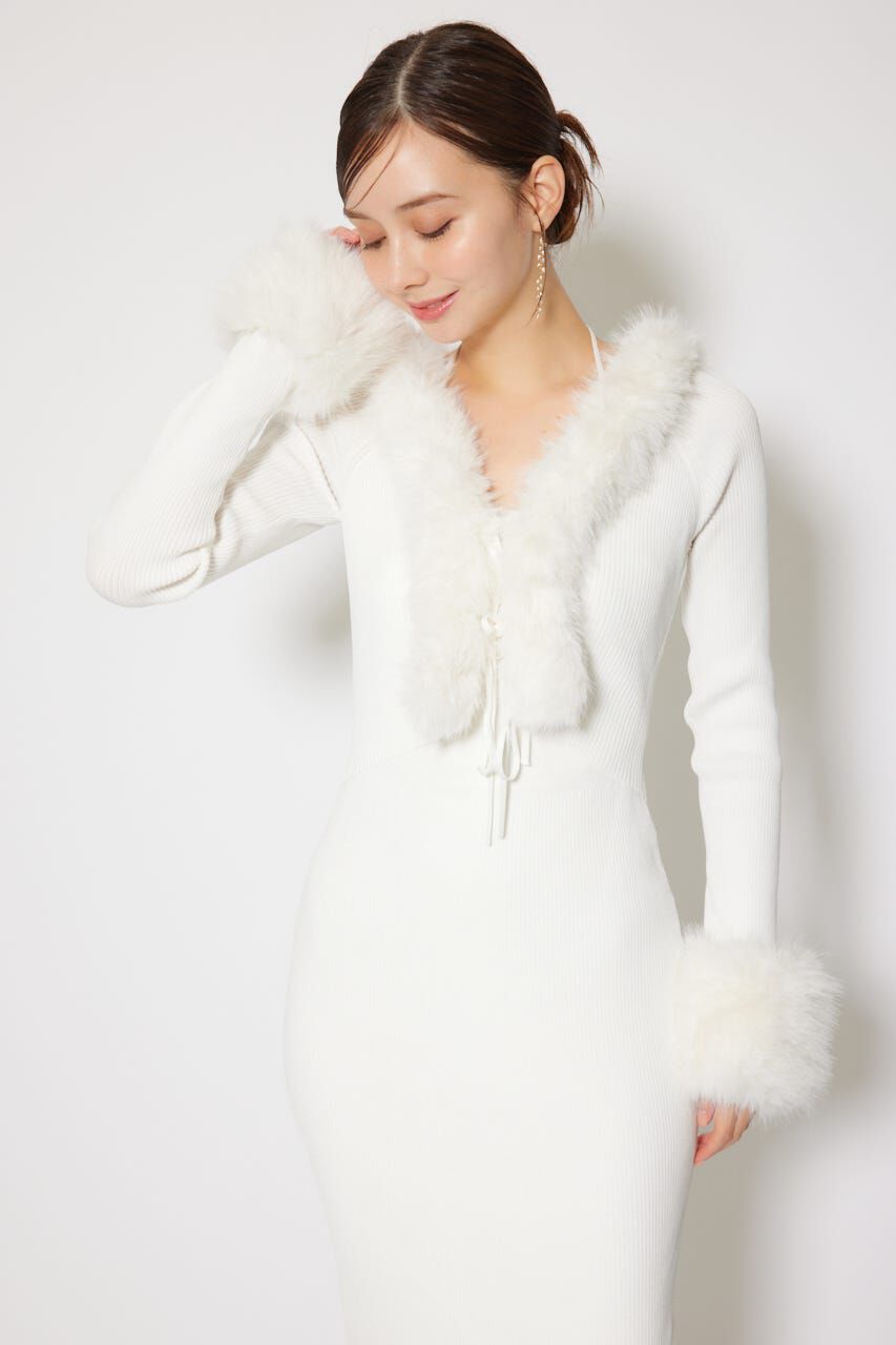 rienda「フェイクファーレディーニットワンピース」|ワンピース|