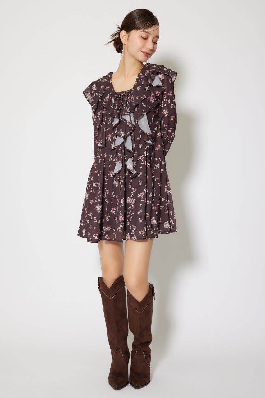 rienda「フリルフレアミニワンピース」|ワンピース|