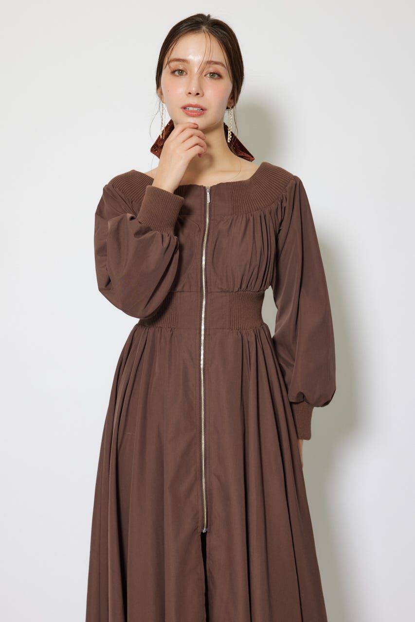 rienda「MA-1オフショルロングスリーブワンピース」|ワンピース|