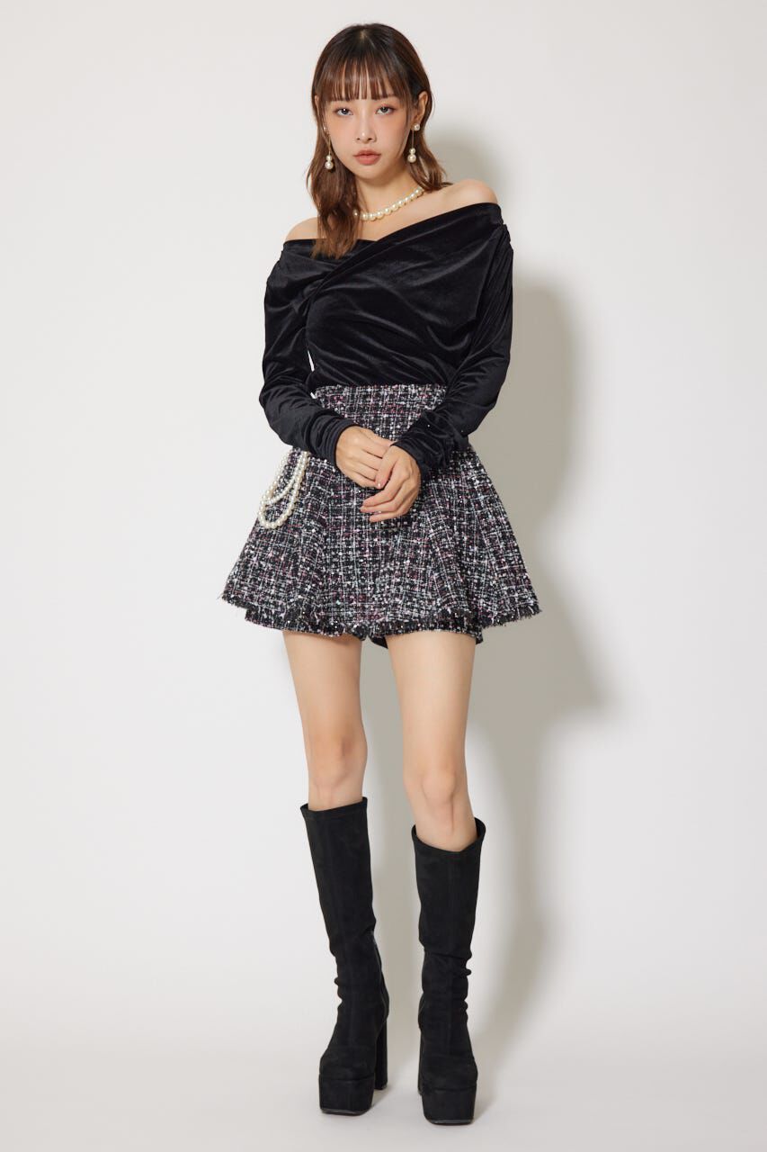 rienda「ソフティーカットオフショルトップス」|Tシャツ・カットソー|