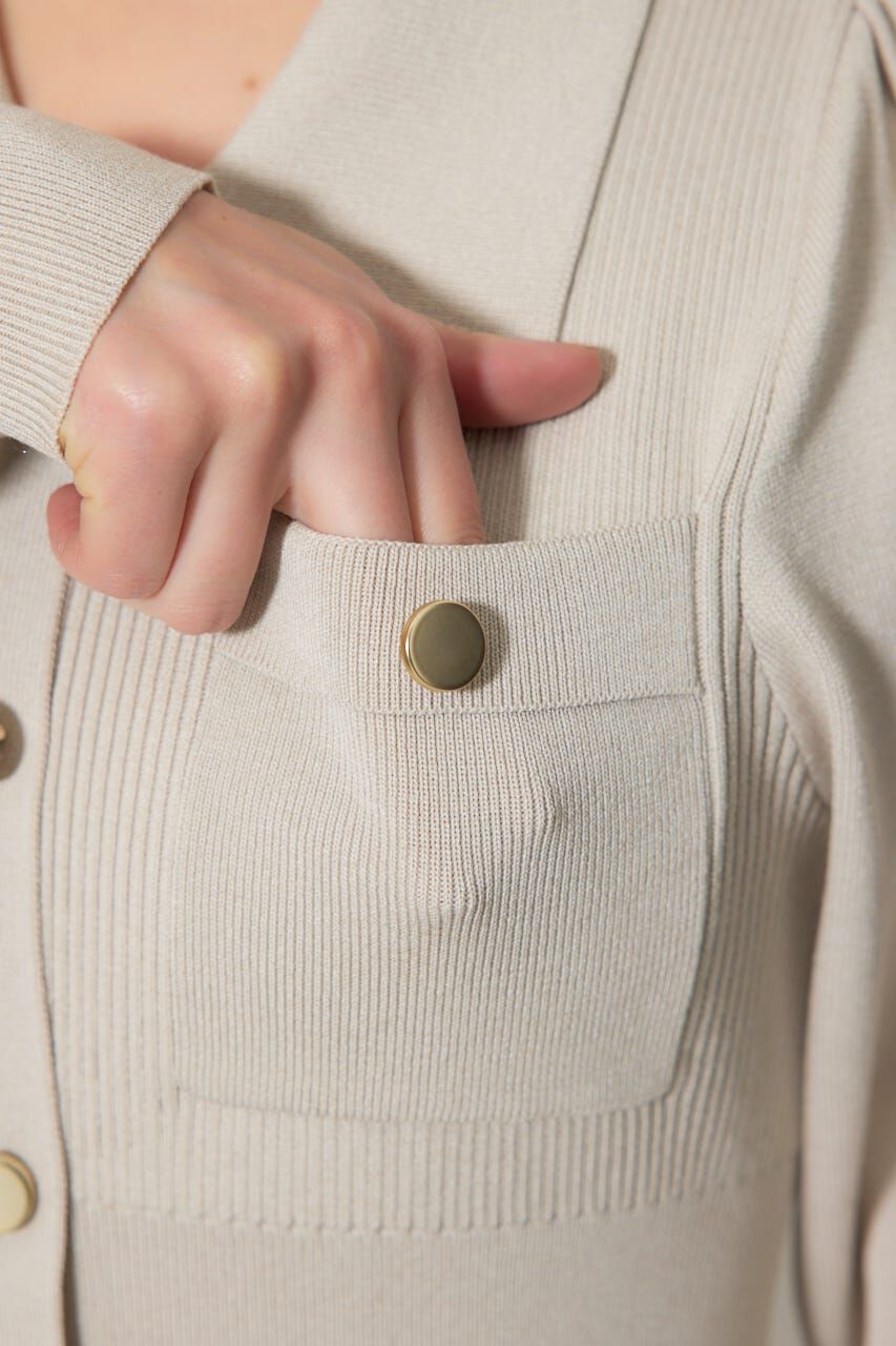 rienda「パフロングスリーブニットタイトワンピース」|ワンピース|