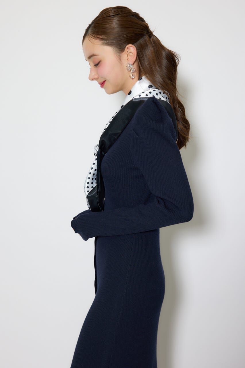 rienda「スカーフ付きマーメイドニットワンピース」|ワンピース|