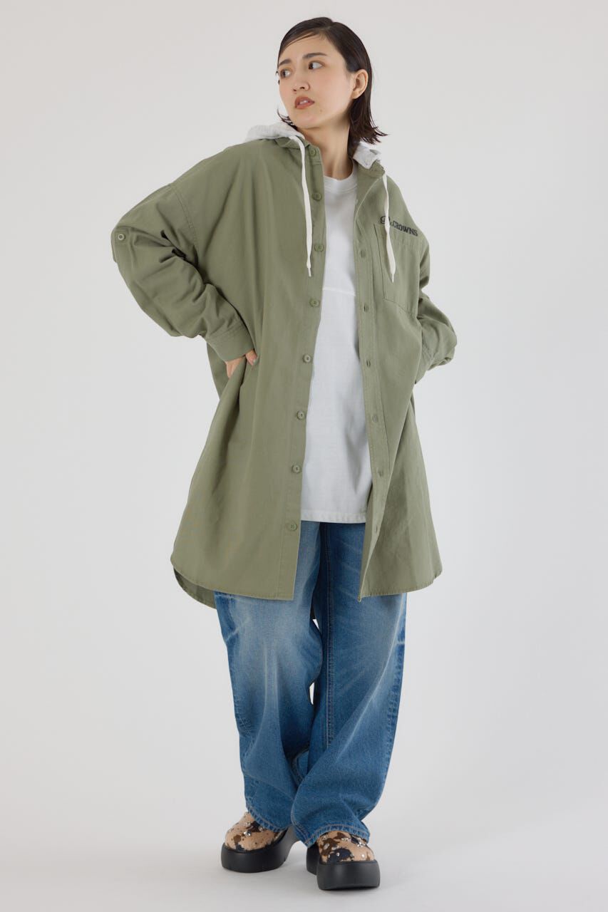 RODEO CROWNS「フード付きロゴシャツワンピース」|ワンピース|