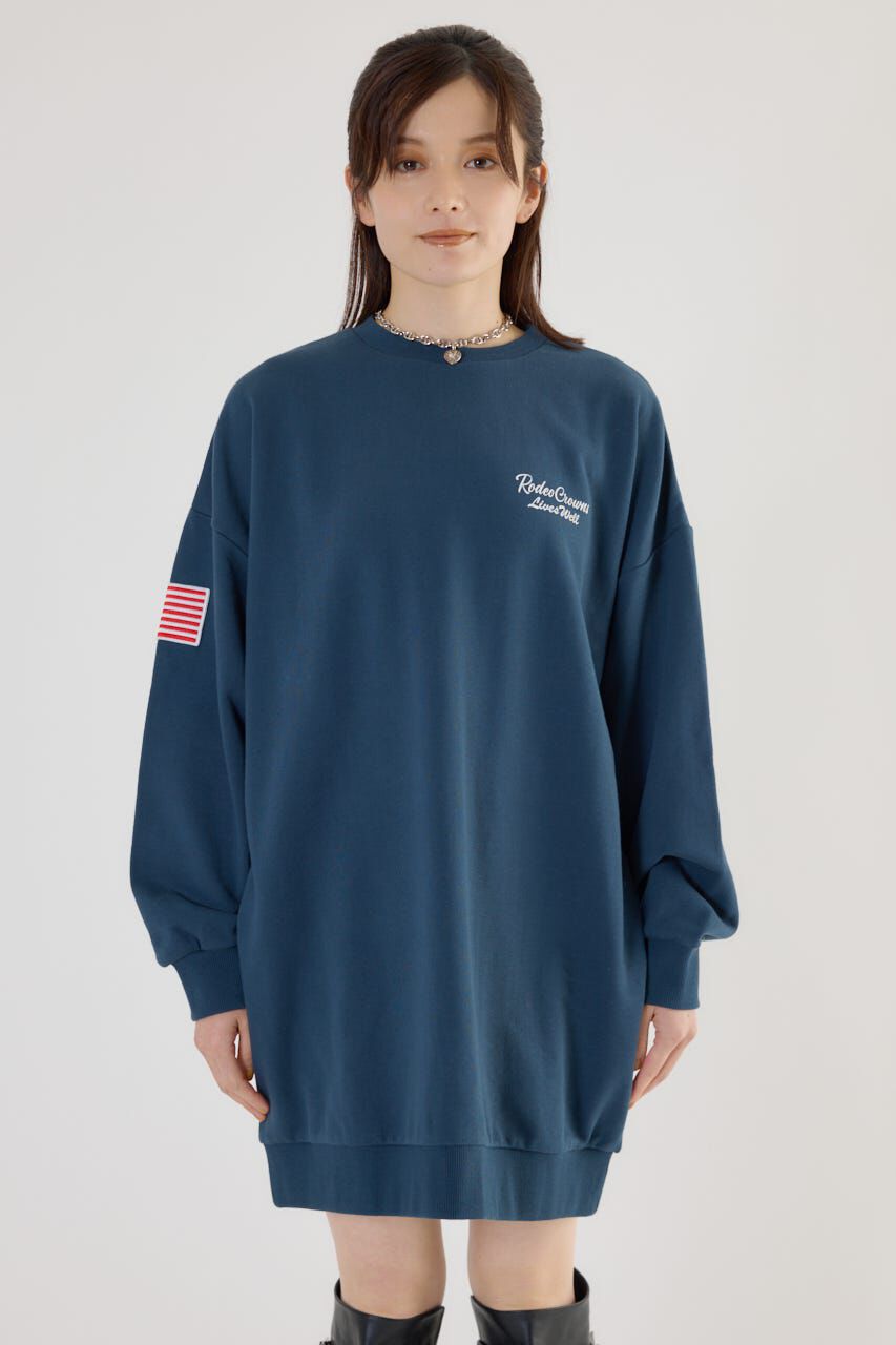 RODEO CROWNS「バンダナパッチスウェットワンピース」|ワンピース|