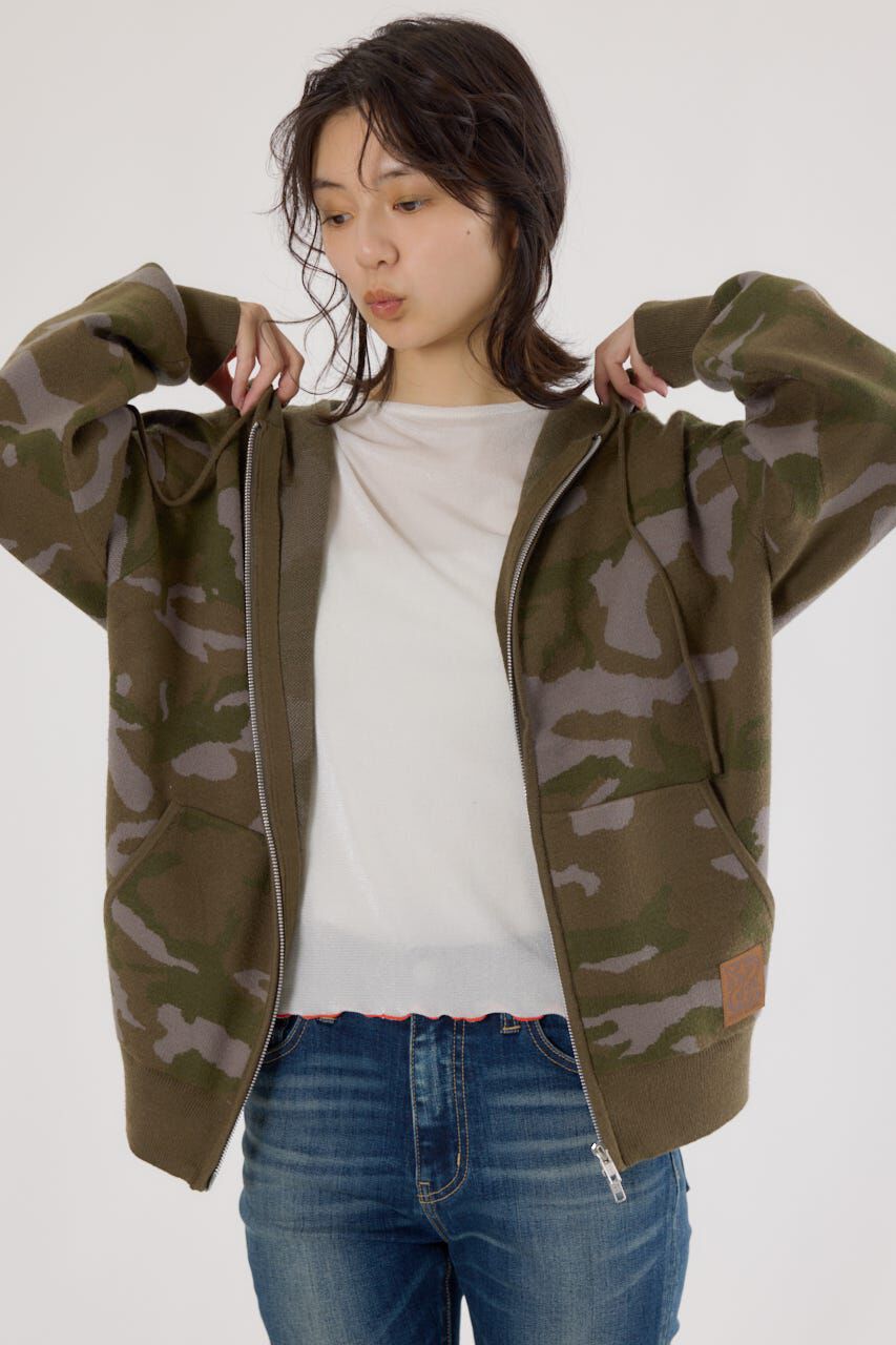 RODEO CROWNS「ジャガードニットジップパーカー」|パーカー|