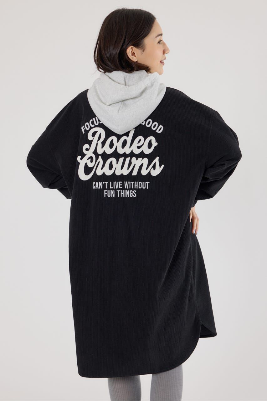 RODEO CROWNS「フード付きコーデュロイシャツワンピース」|ワンピース|